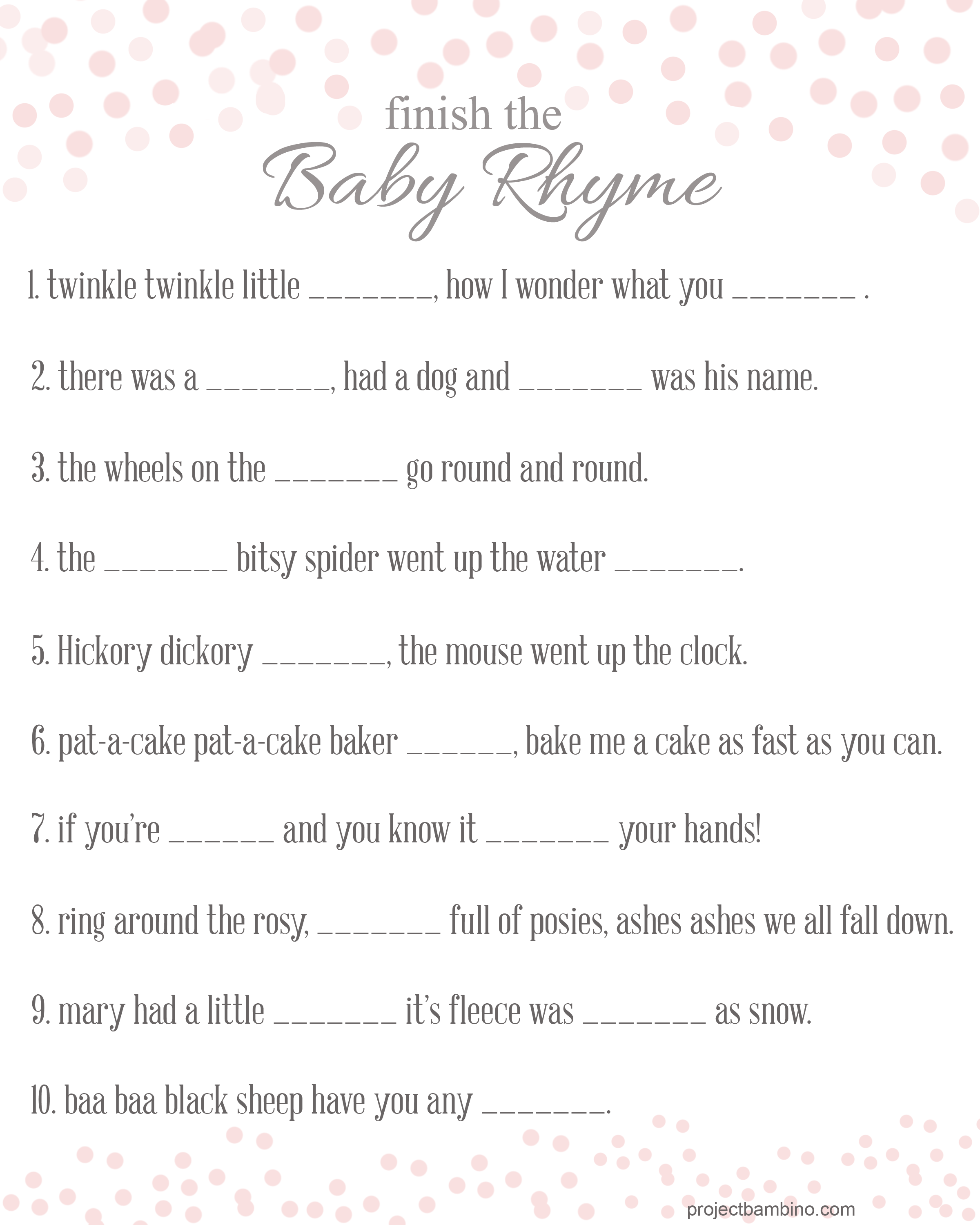 Baby Shower Games to Print | Activity Shelter