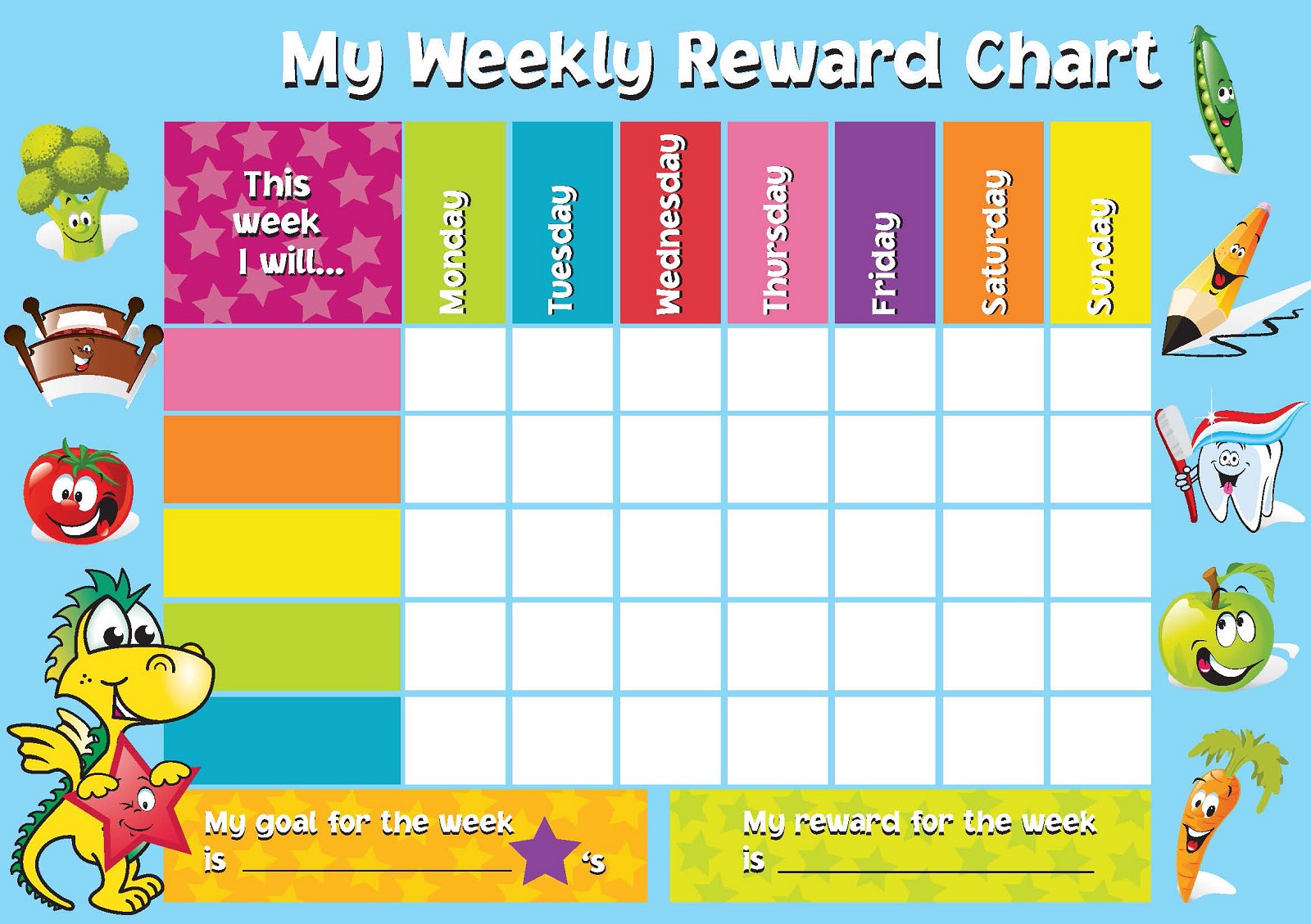 Printable Reward Chart Template Activity Shelter