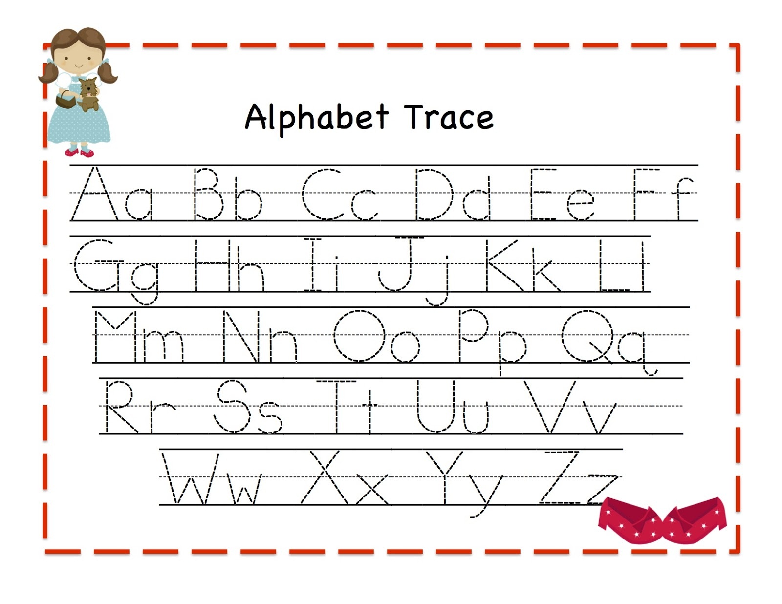 alphabet tracer pages preschool