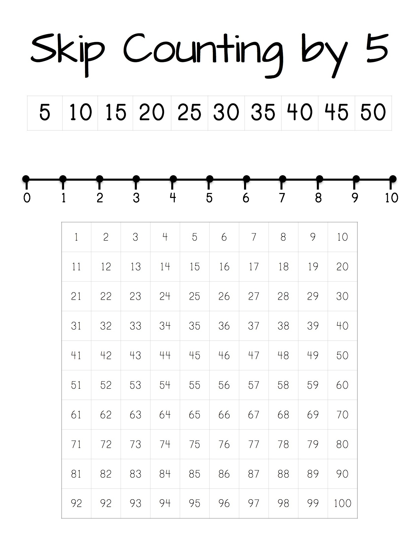 count by 5 worksheet simple