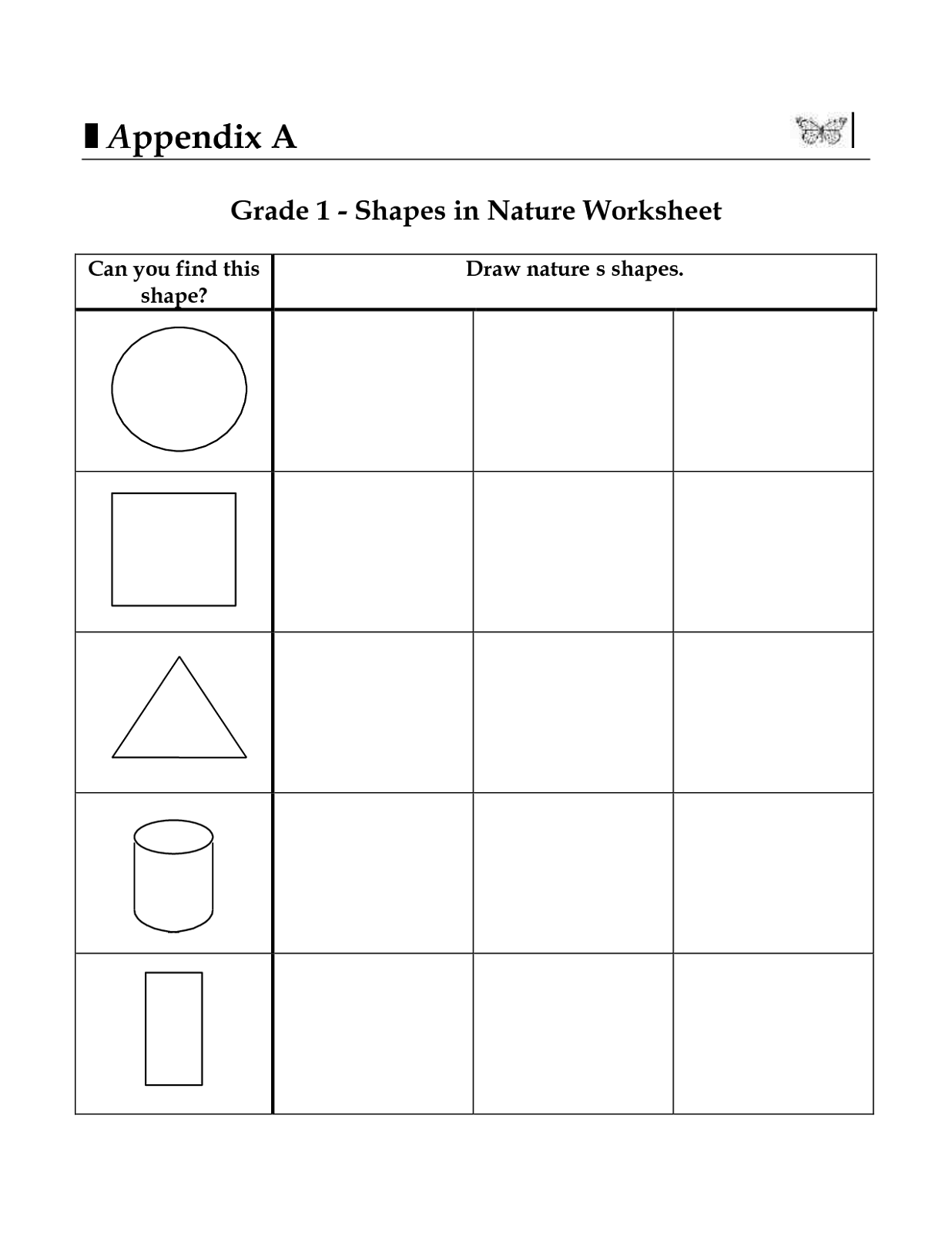 grade 1 worksheets shapes