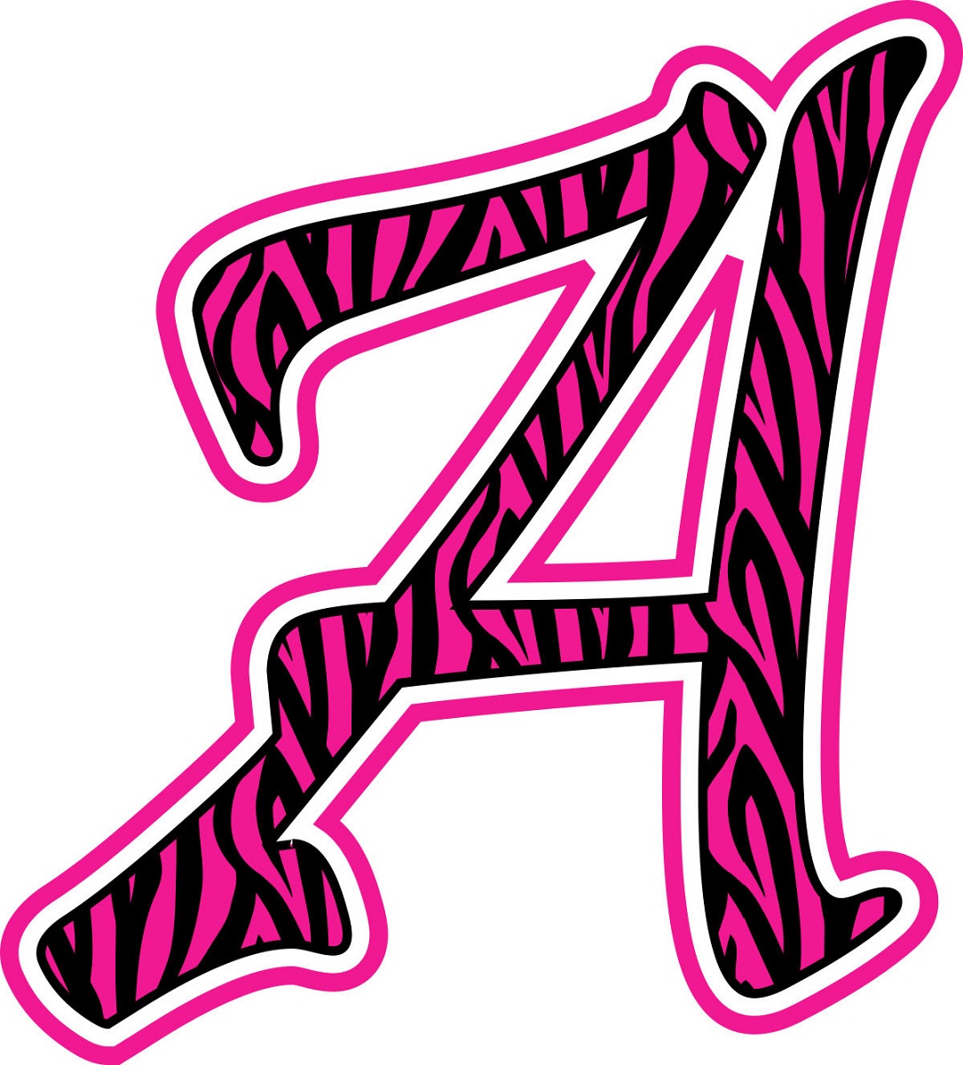 letter a printable pink