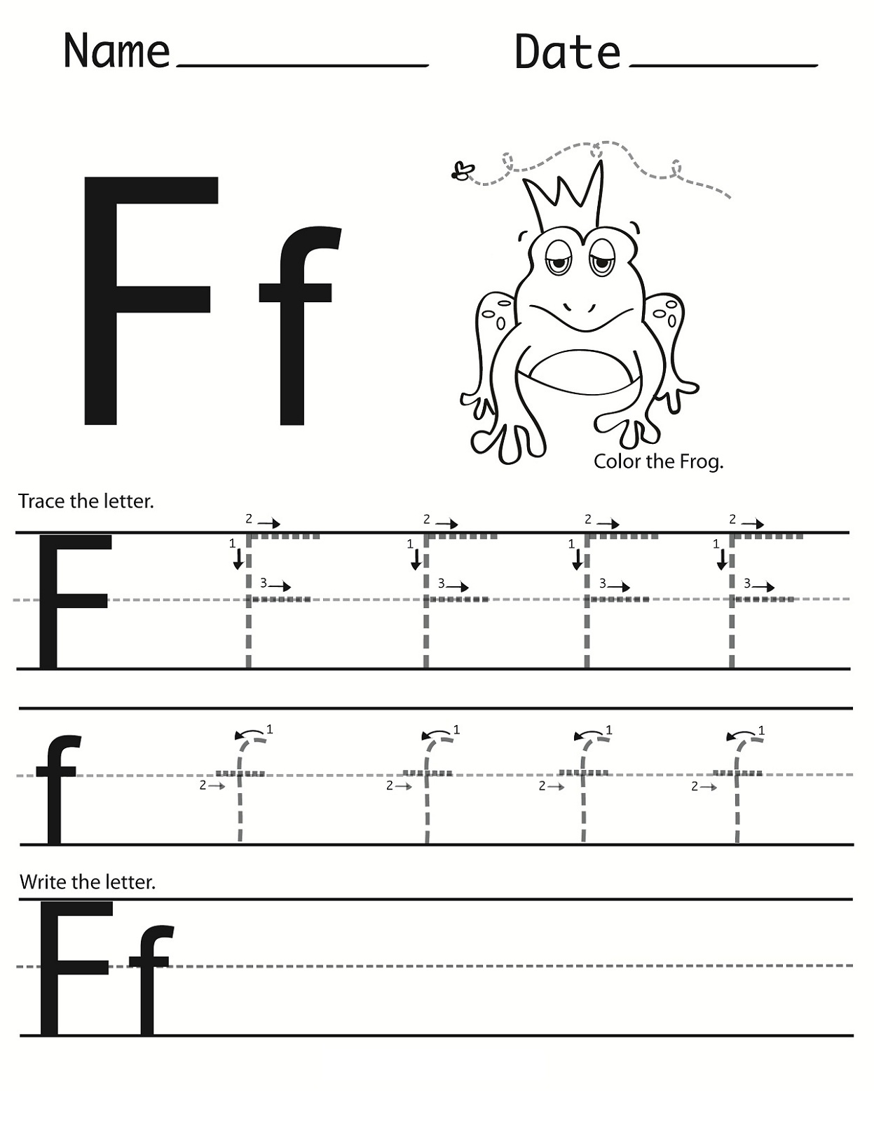 letter f worksheet tracing