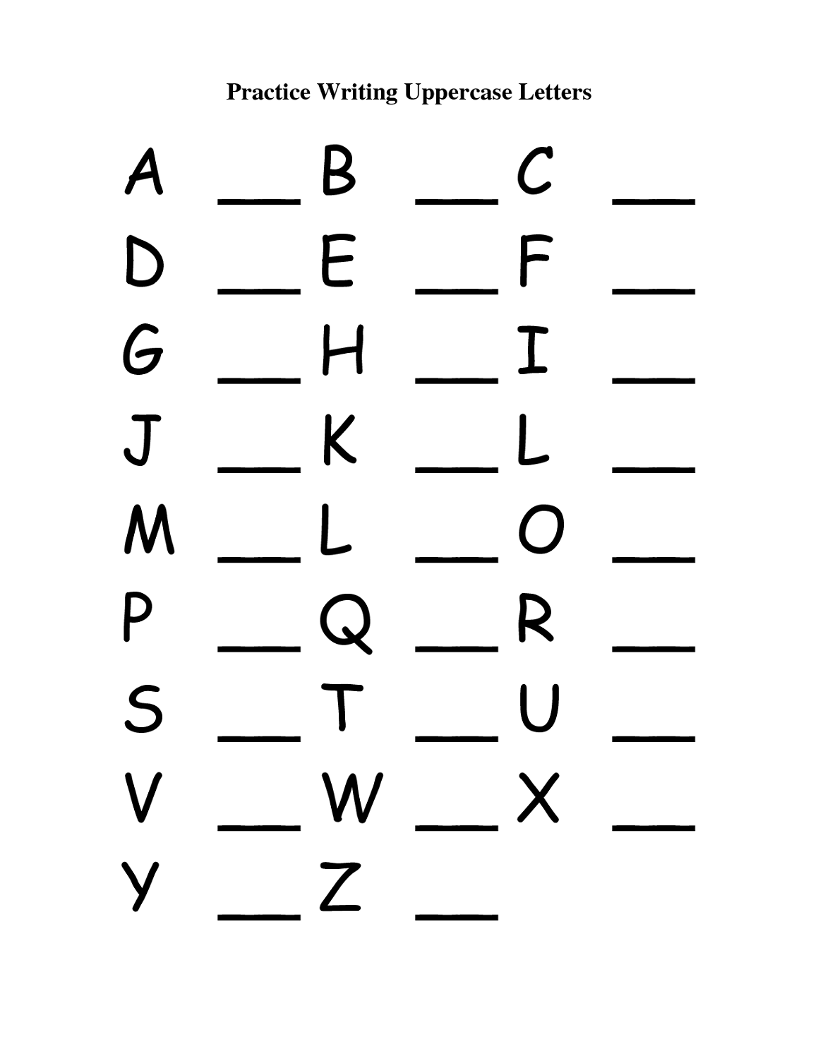 letter practice for kids