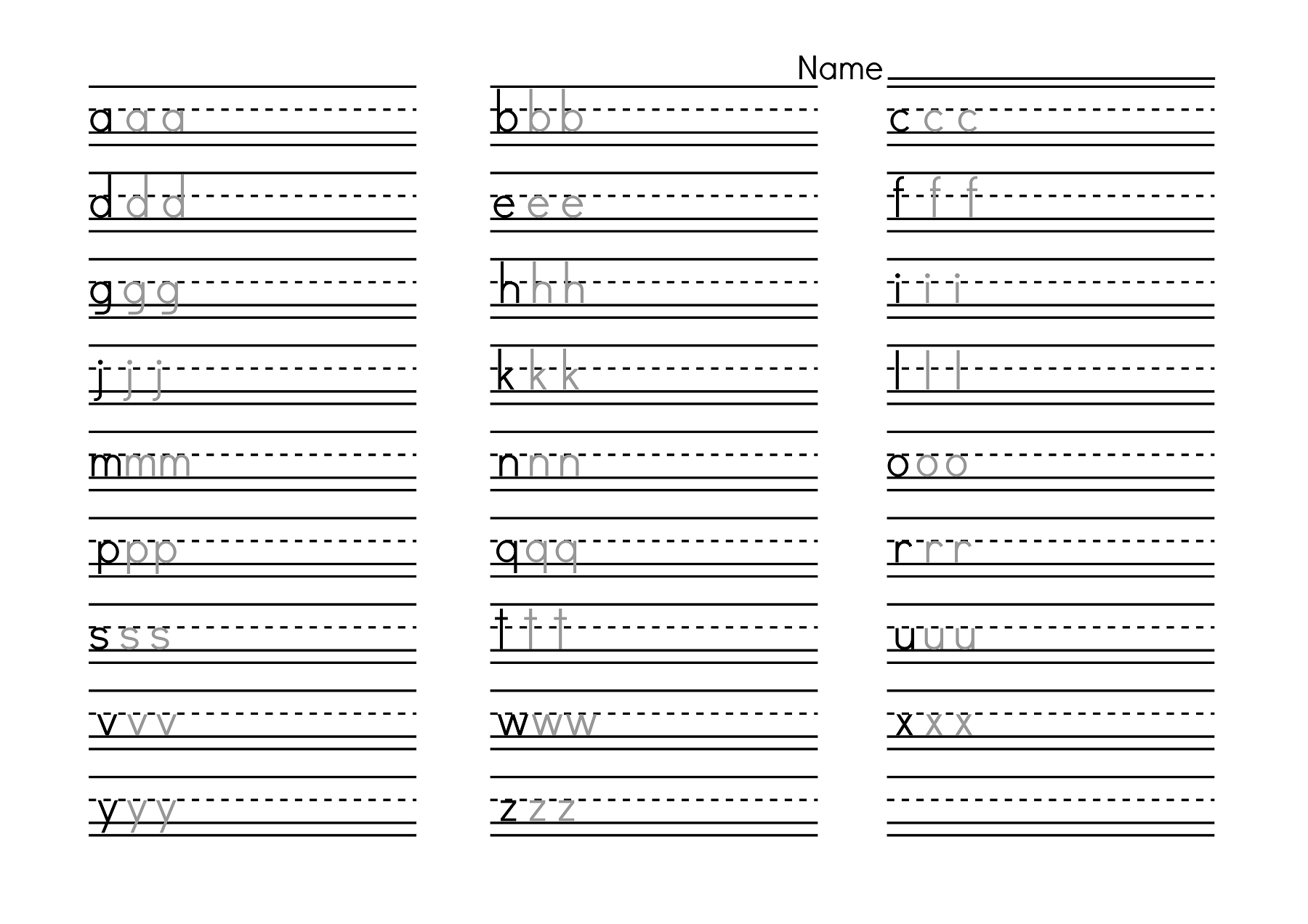 letter practice hand writing