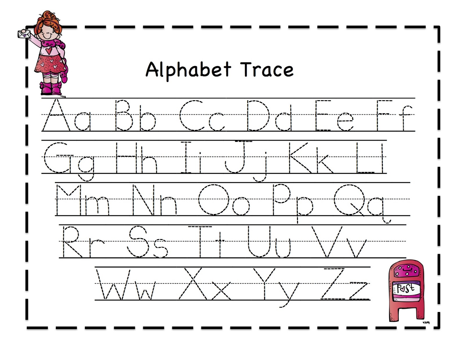 letter tracing sheets for preschool