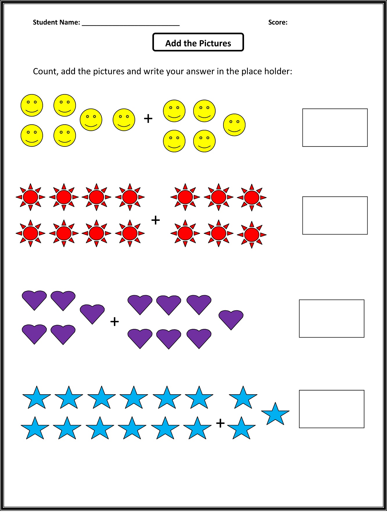 math sheets for grade 1 for kids