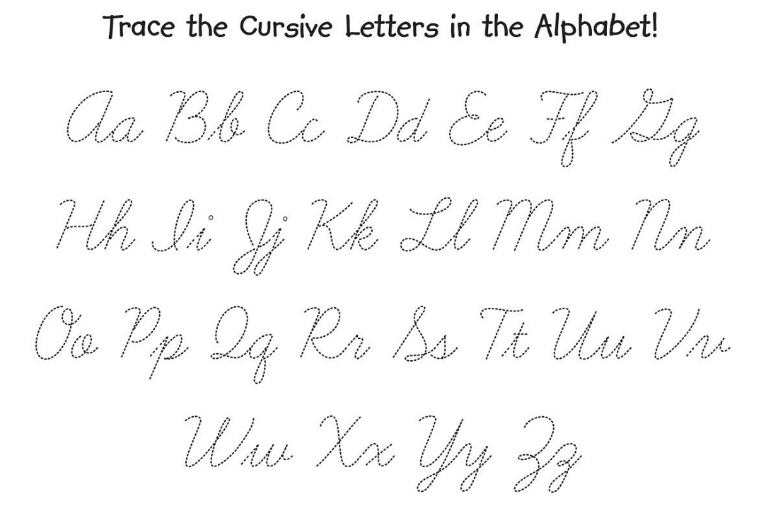 printable letters to trace cursive