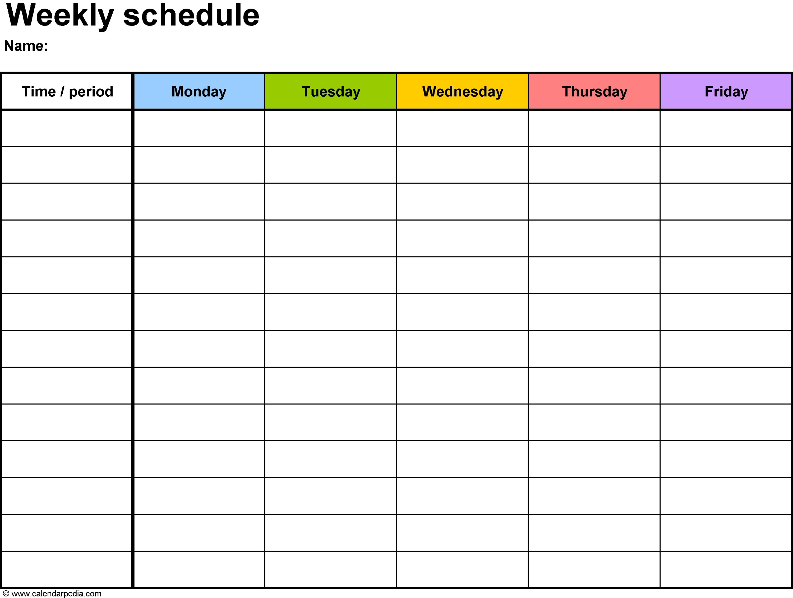 Printable Workout Calendar blank