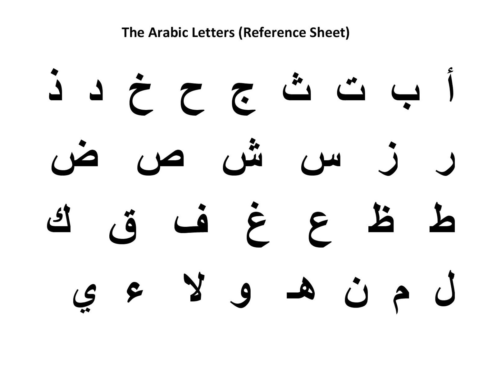 Arabic Alphabet Sheets to Learn | Activity Shelter