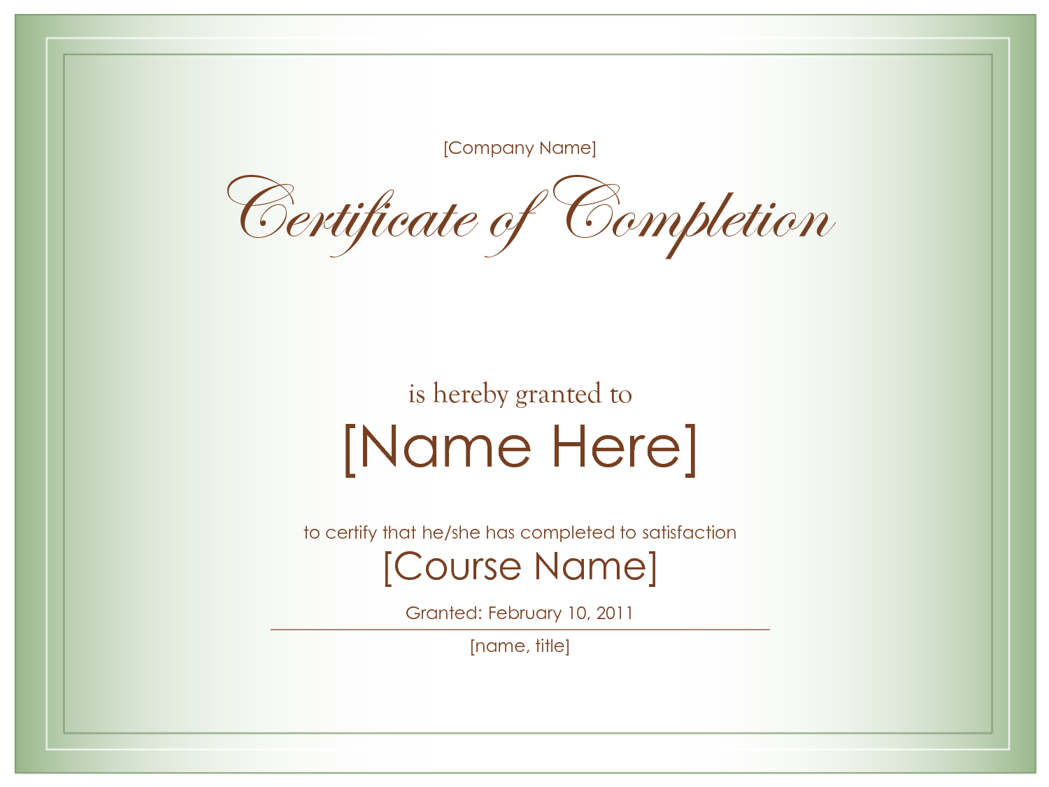 blank certificate templates simple