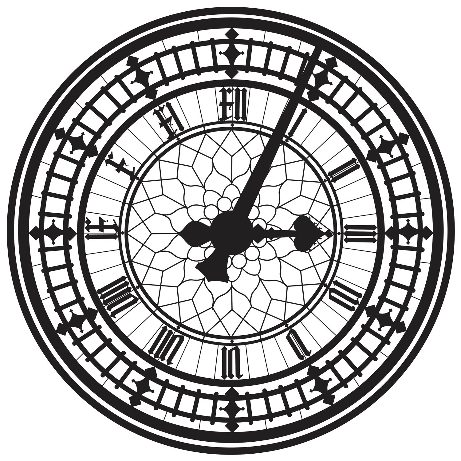 clock face printable london