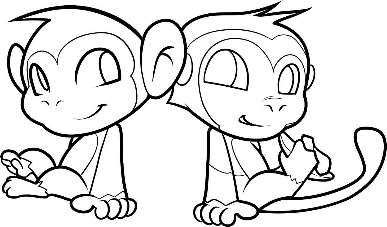 coloring pages of monkeys cute