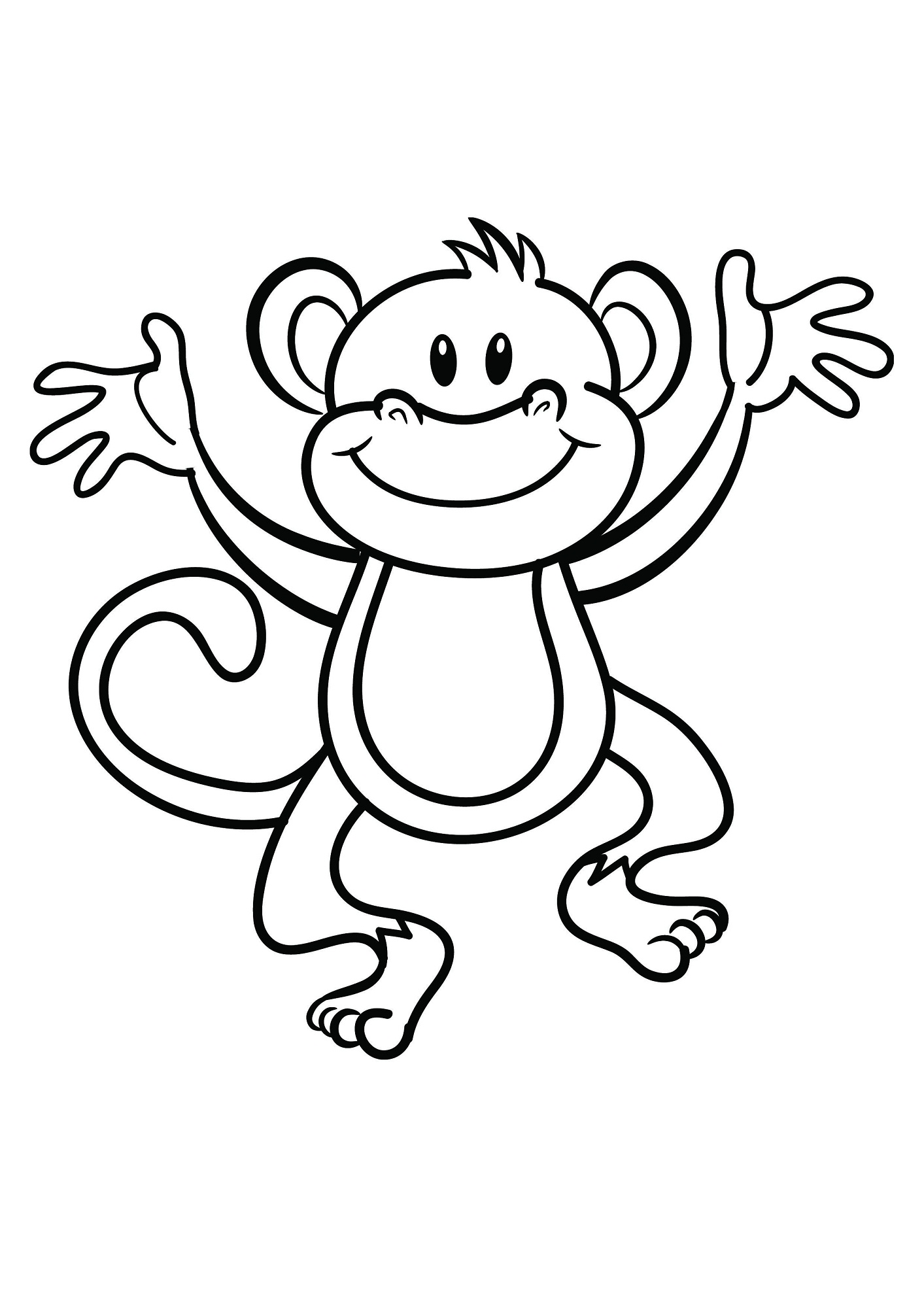 coloring pages of monkeys easy