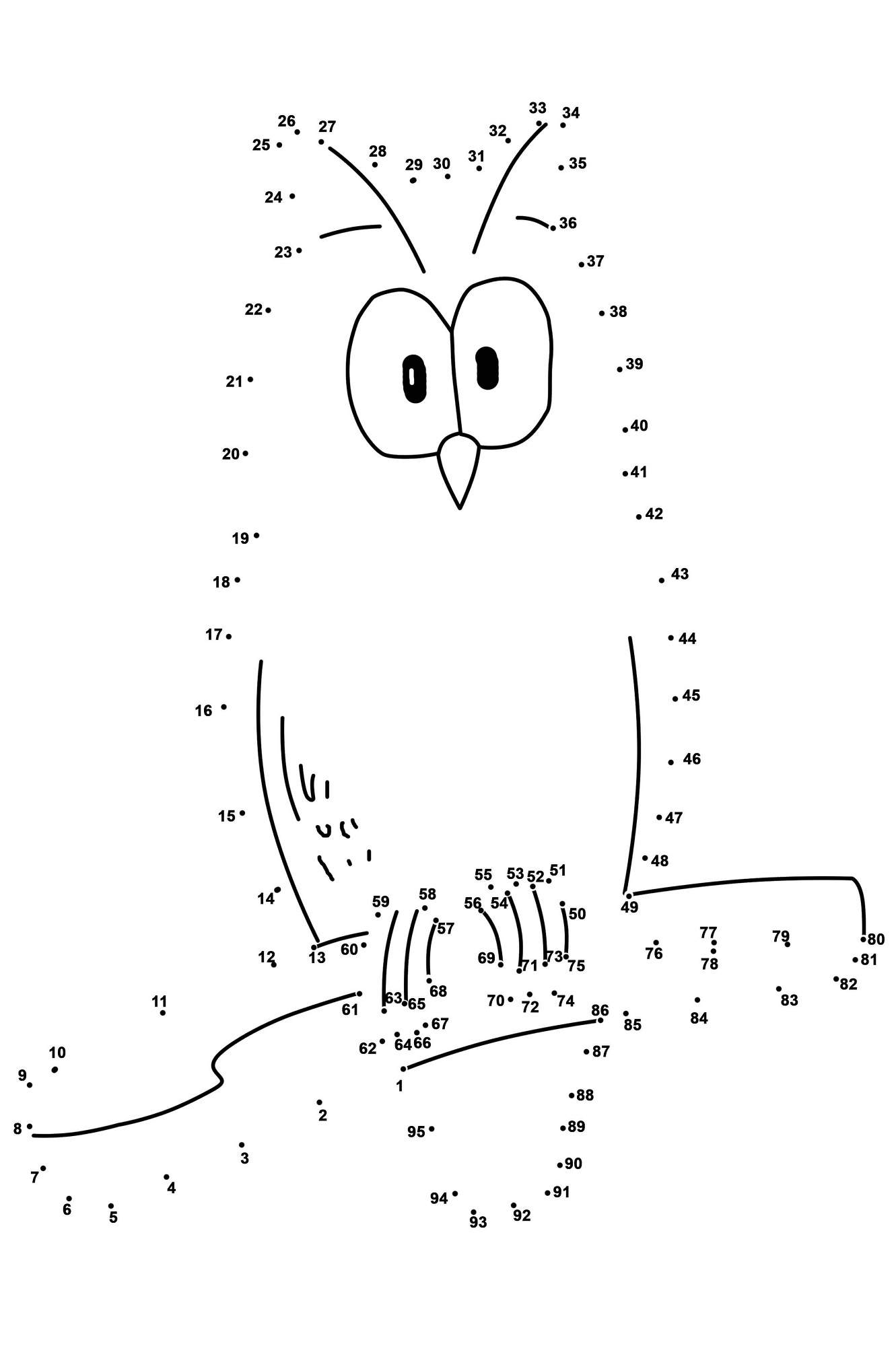 dot to dot printables owl