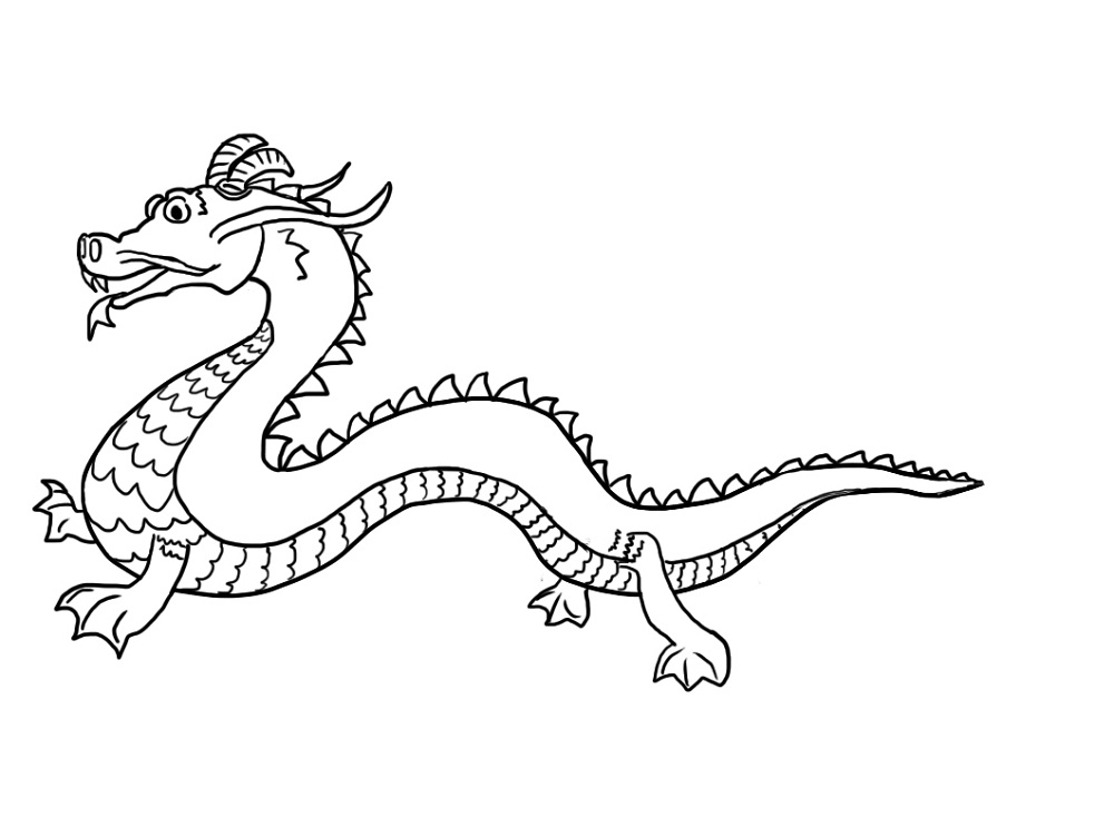 dragon colouring pages chinese