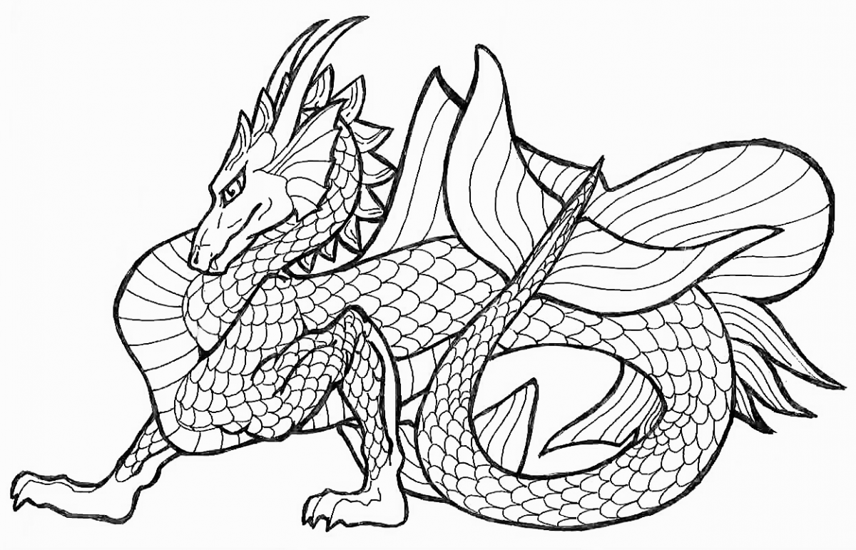 dragon colouring pages for adult