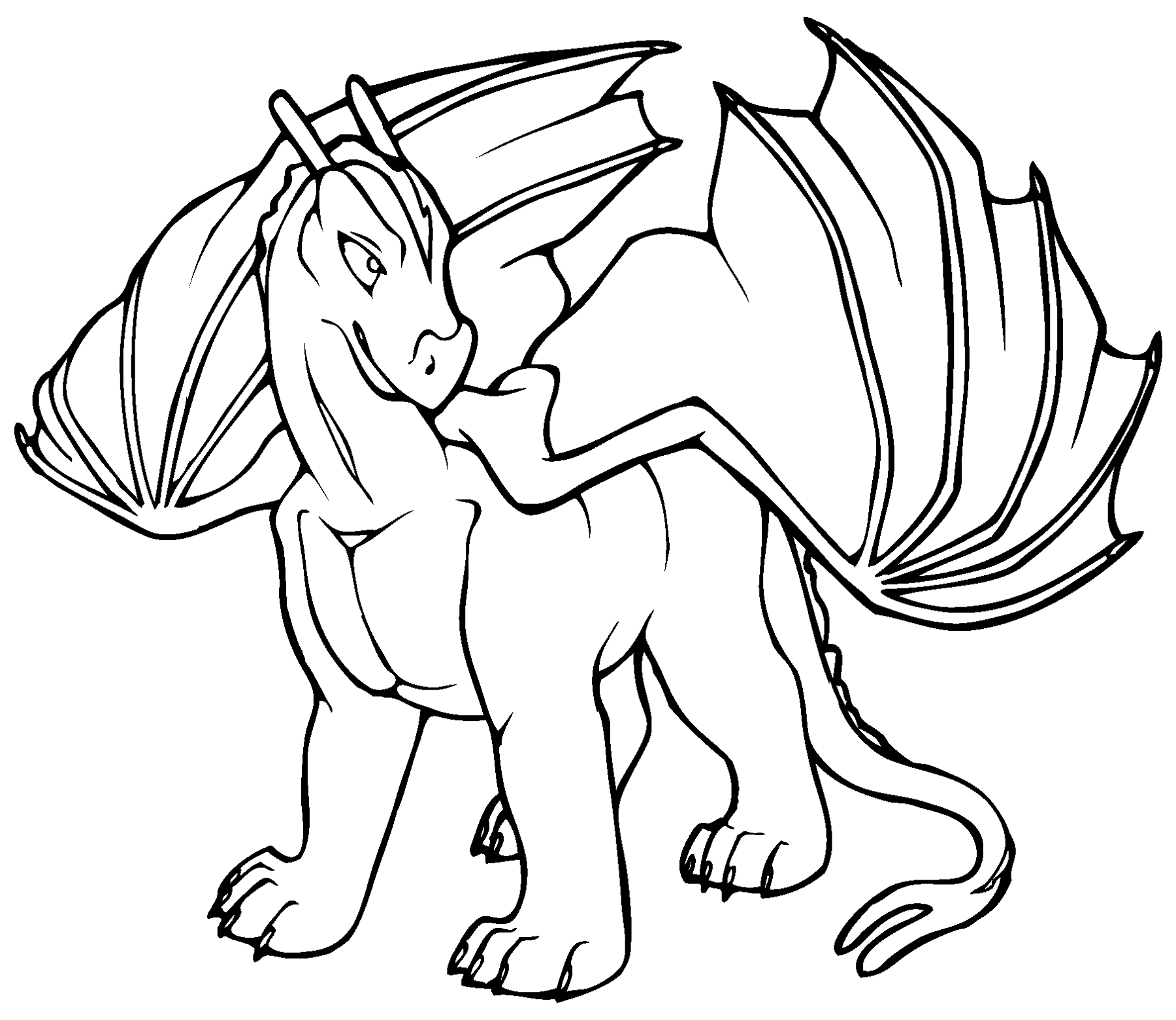 dragon colouring pages simple