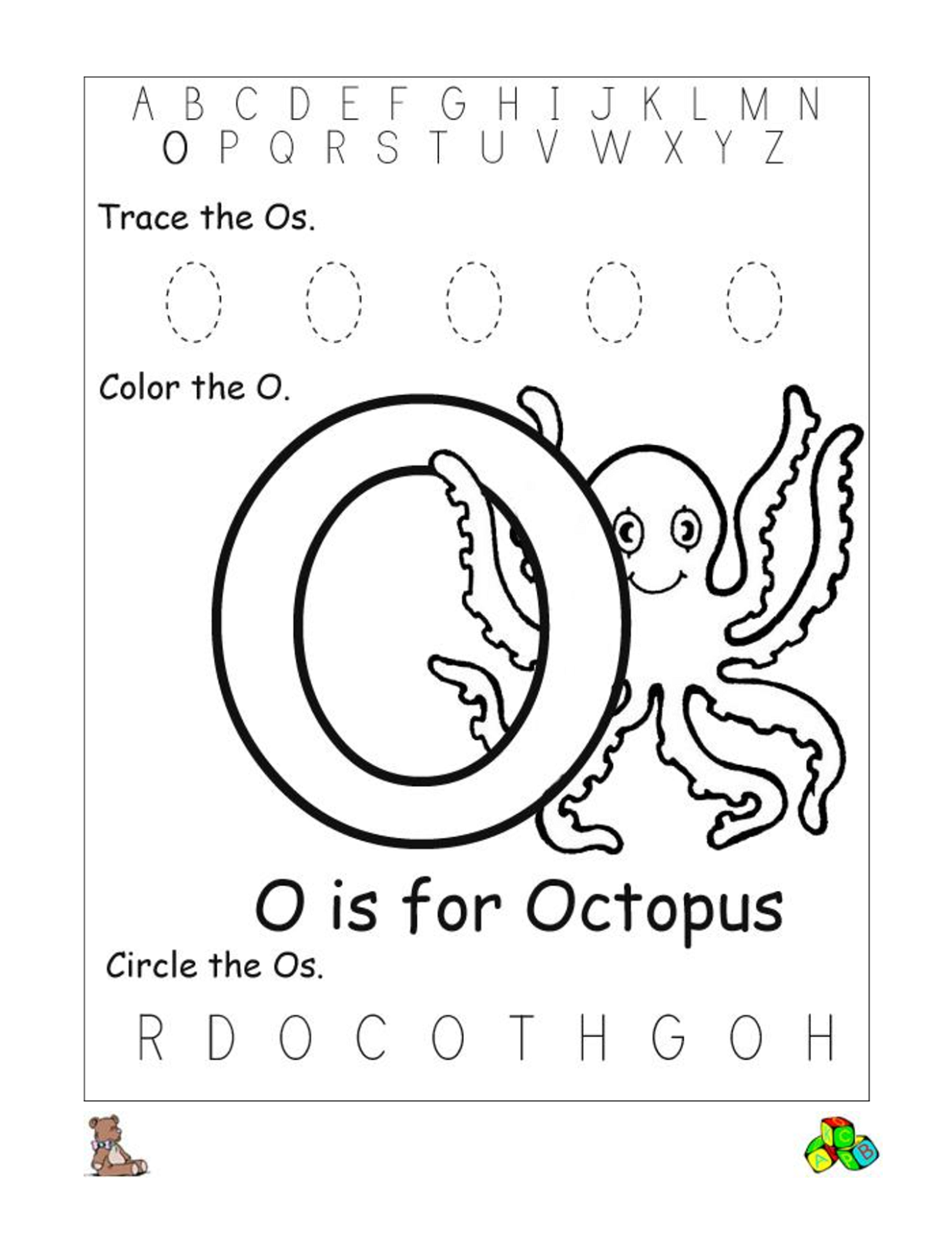 Free Printable Letter O Worksheets For Preschool