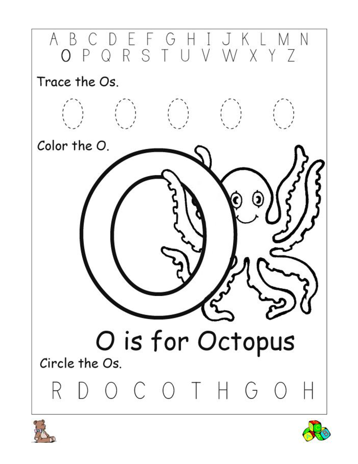 Letter O Worksheets For Preschool Activity Shelter