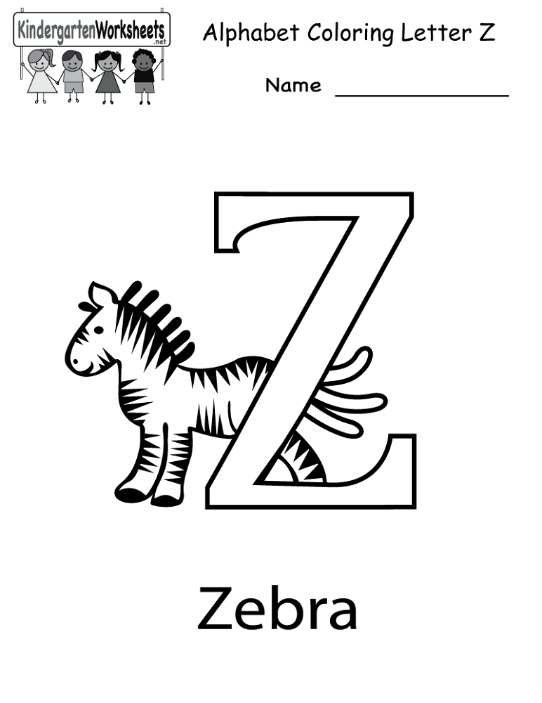 letter z worksheet for childs