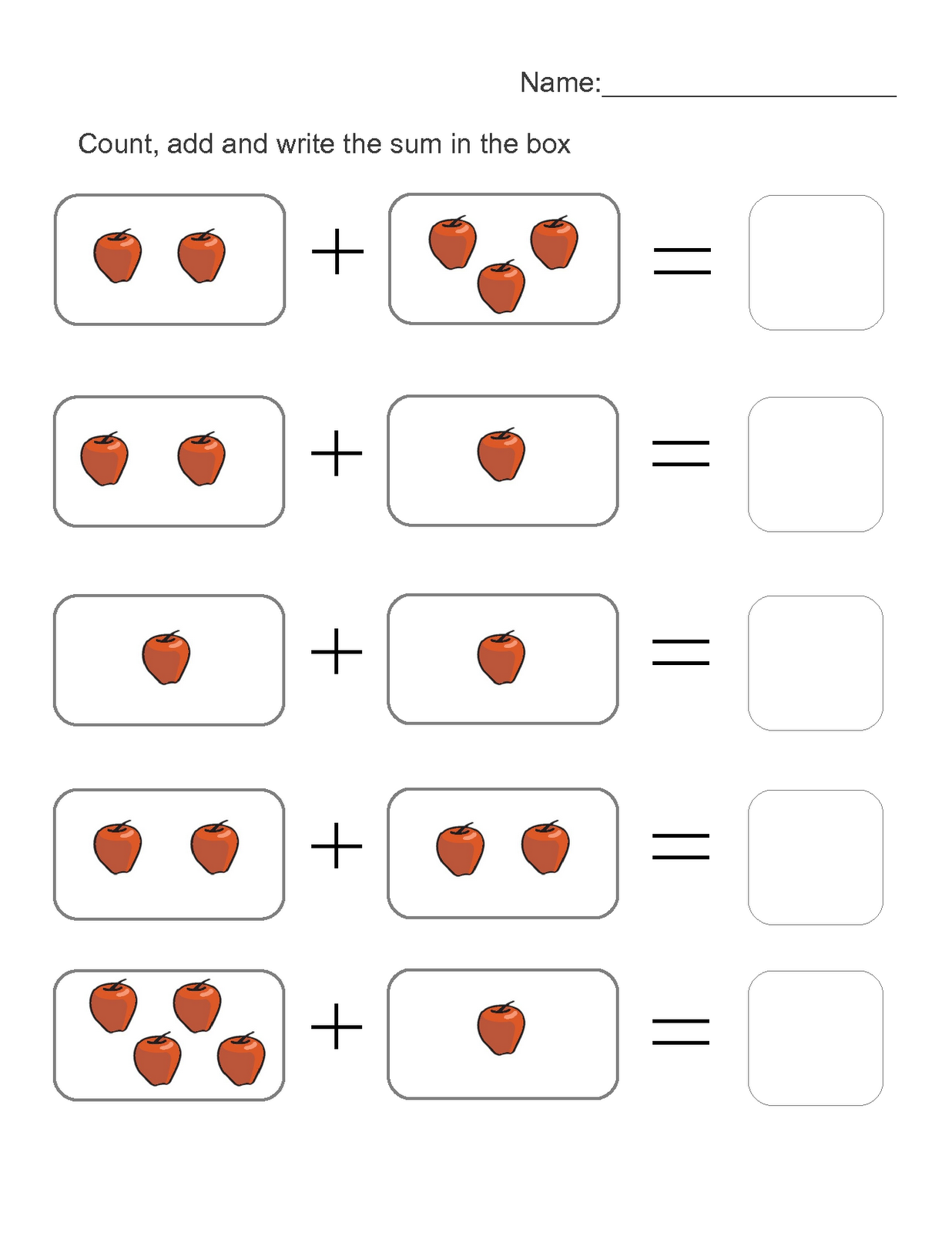 picture math worksheets addition