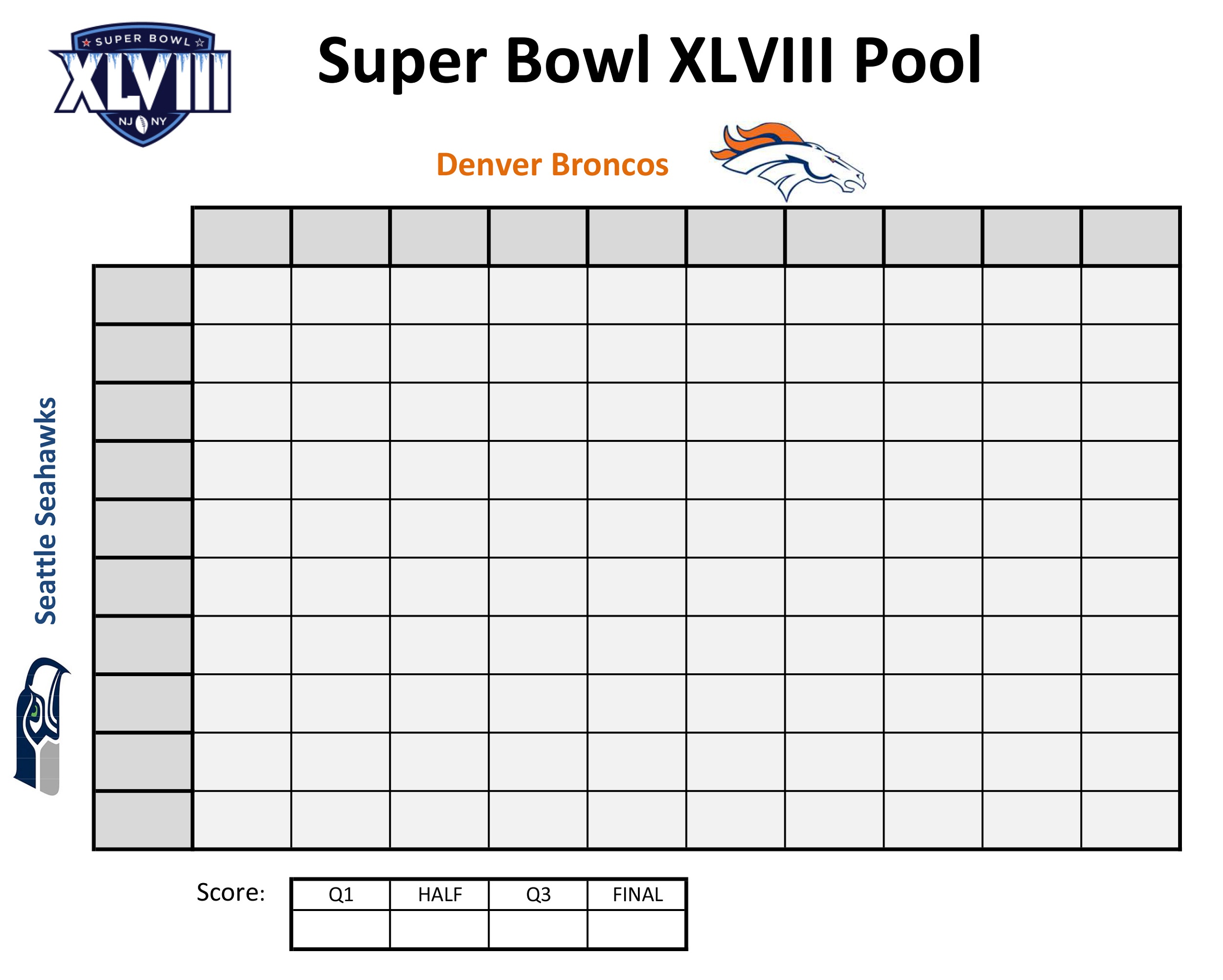 printable football squares simple