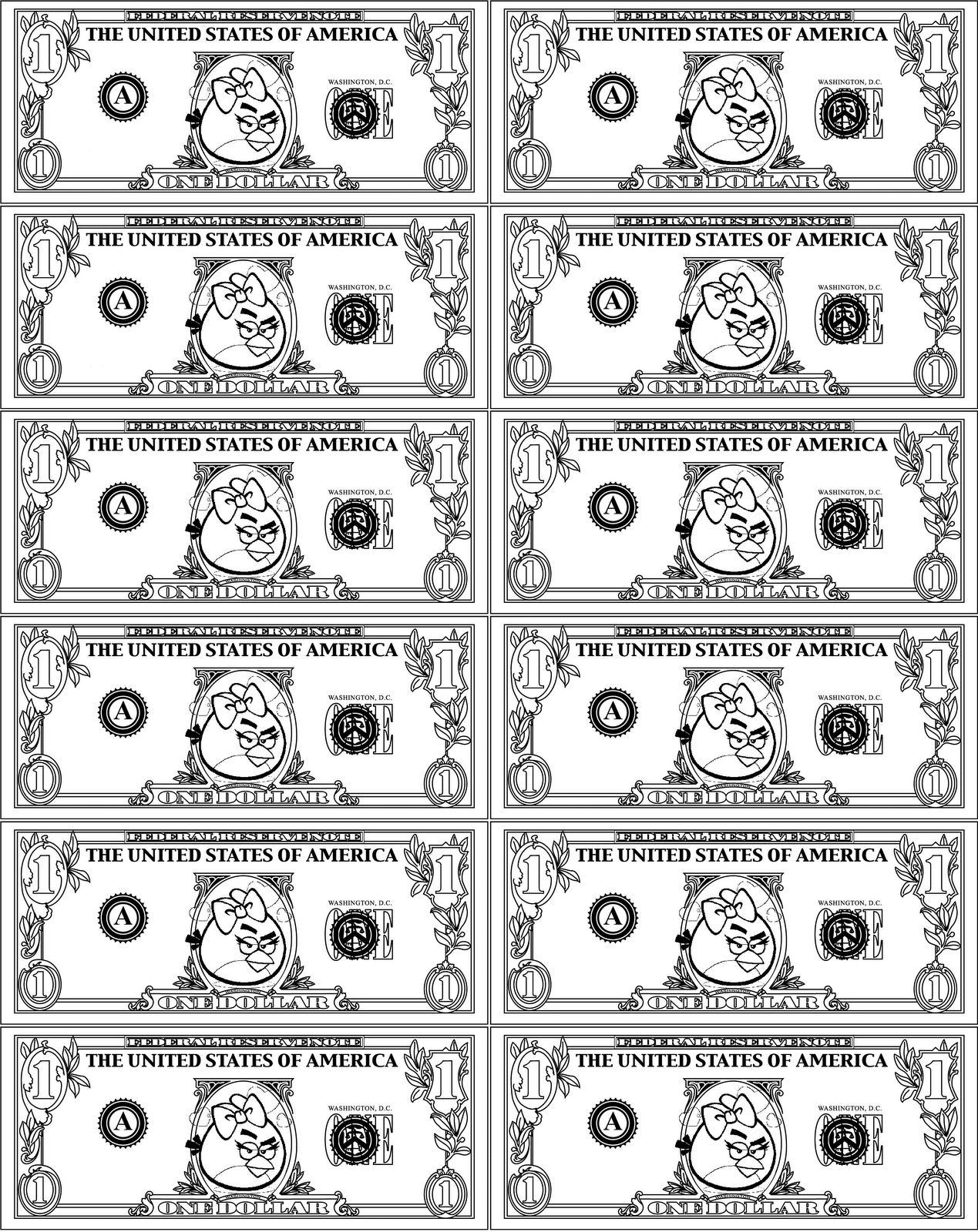 fake money coloring pages for kids - photo #1