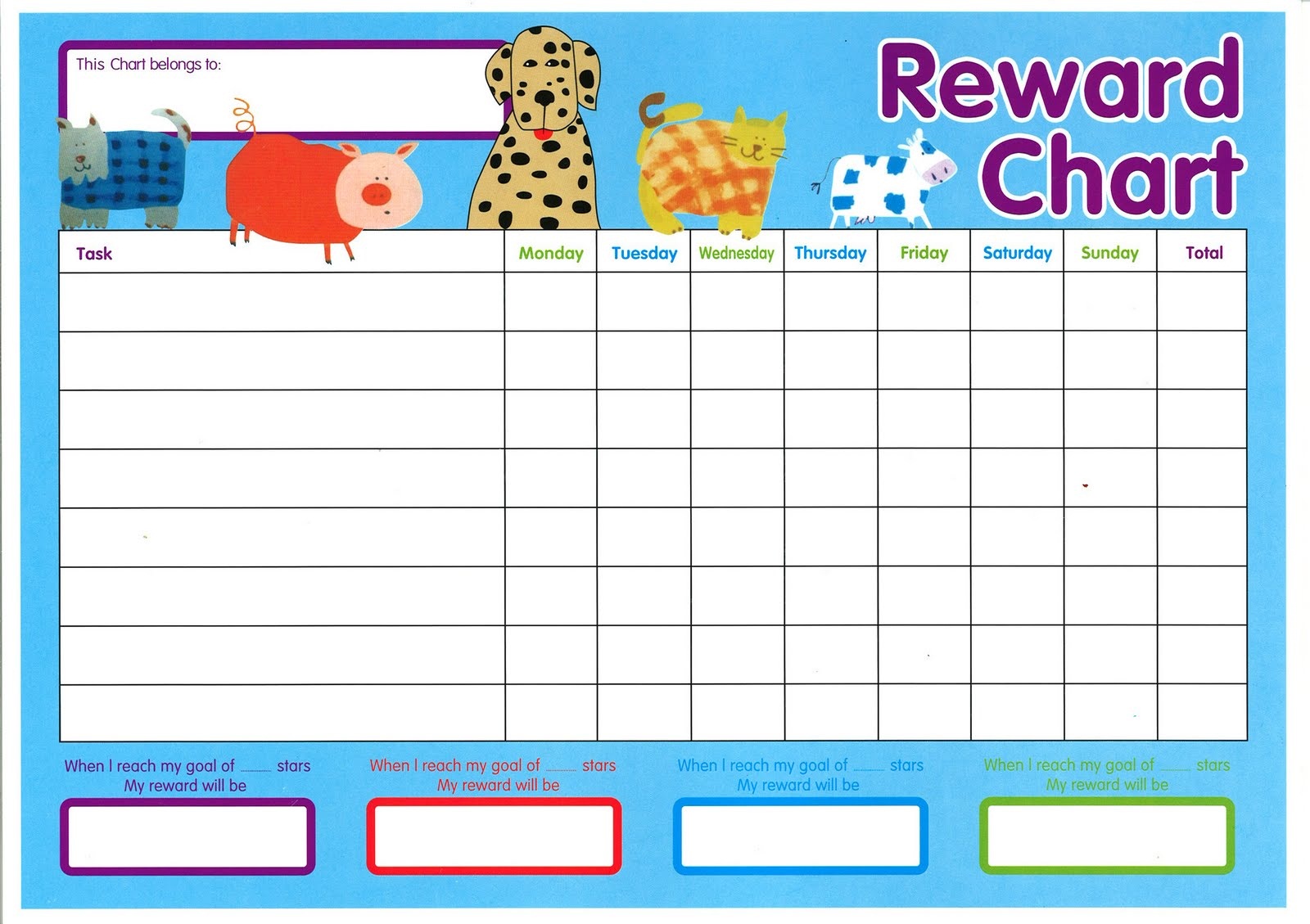 Childrens Sticker Charts Printable