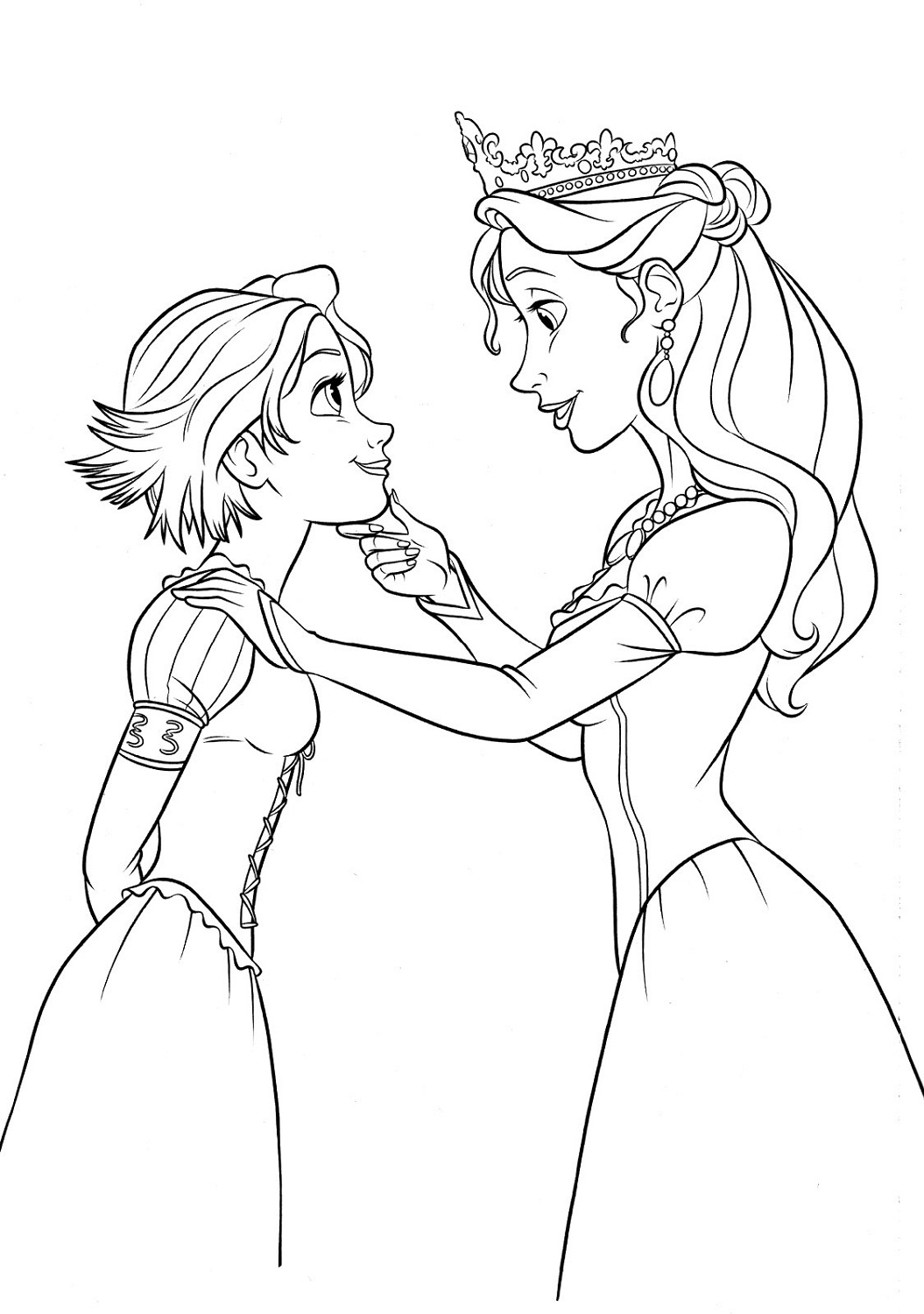 tangled coloring pages prince and princess - photo #11