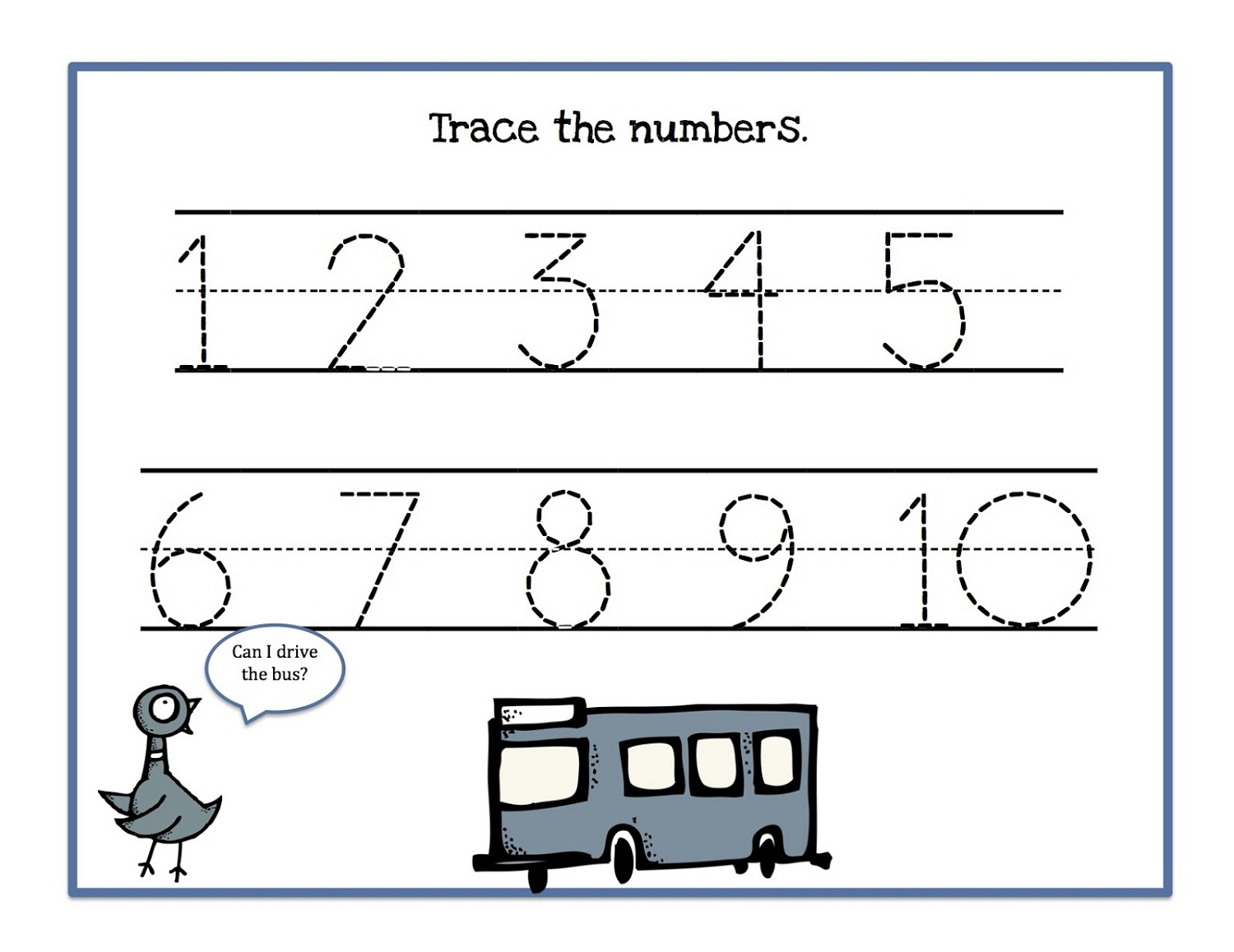 tracing numbers 1-10 for kids