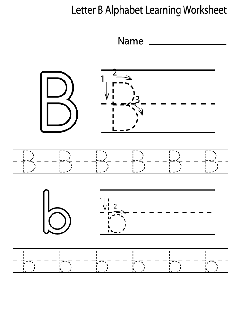 alphabet worksheets for preschoolers letter B