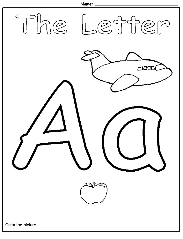 alphabet worksheets for preschoolers with picture