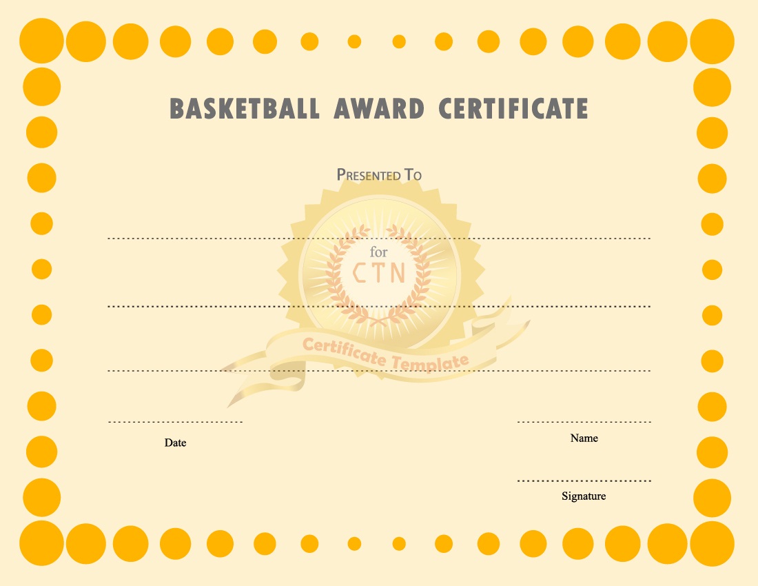 basketball award certificates new