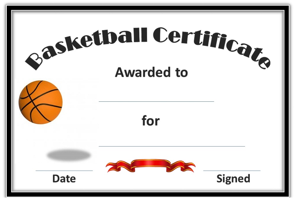 basketball award certificates simple