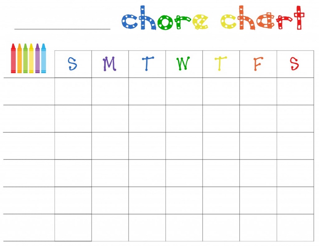 free printable chore charts colorful