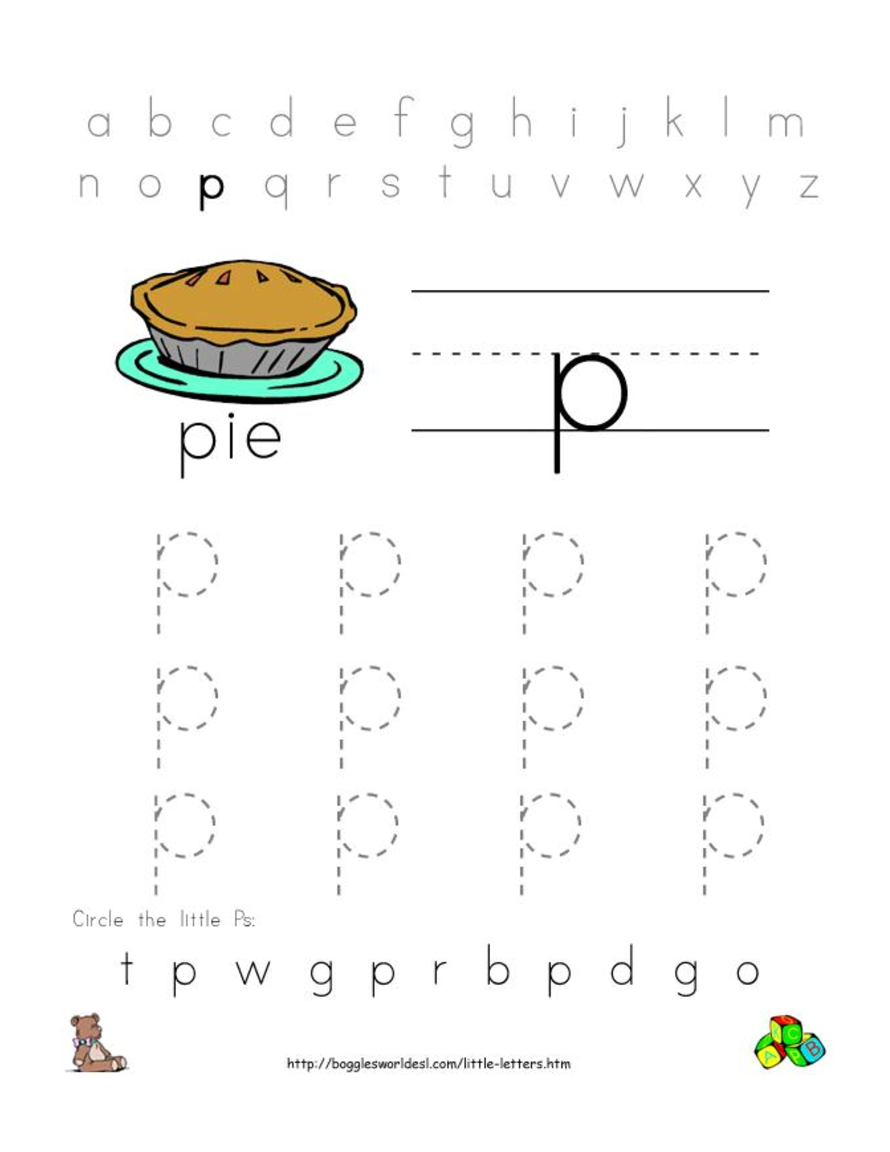free printable letters letter P