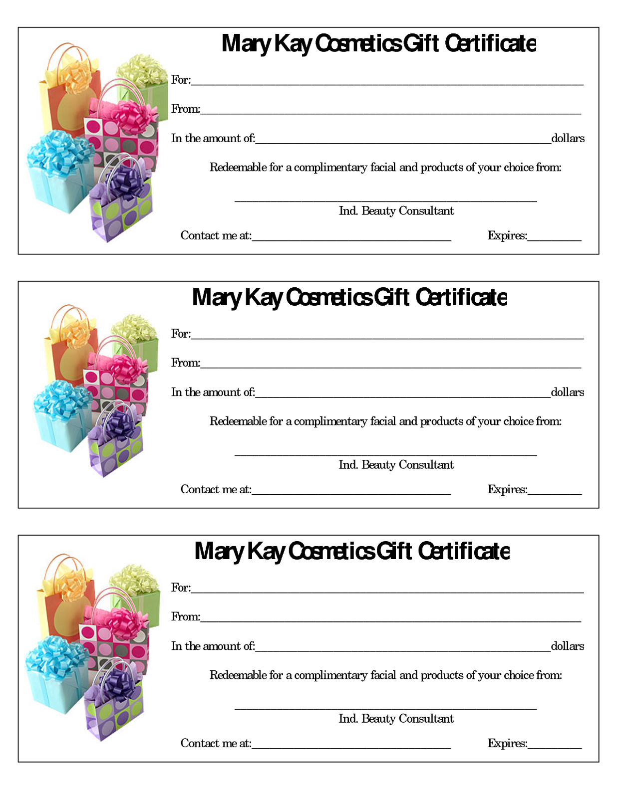 gift certificate template for women
