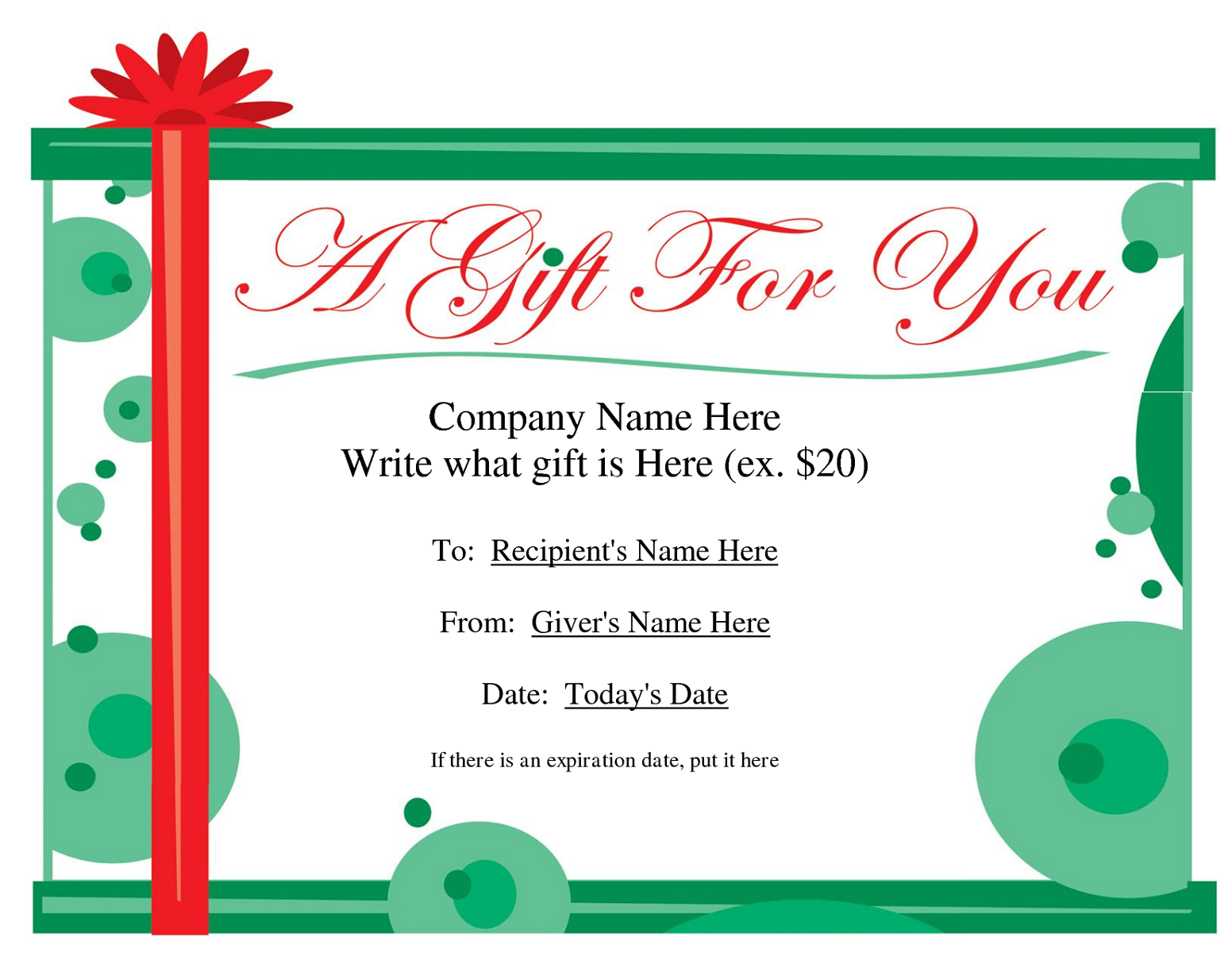 Gift Certificate Templates To Print Activity Shelter