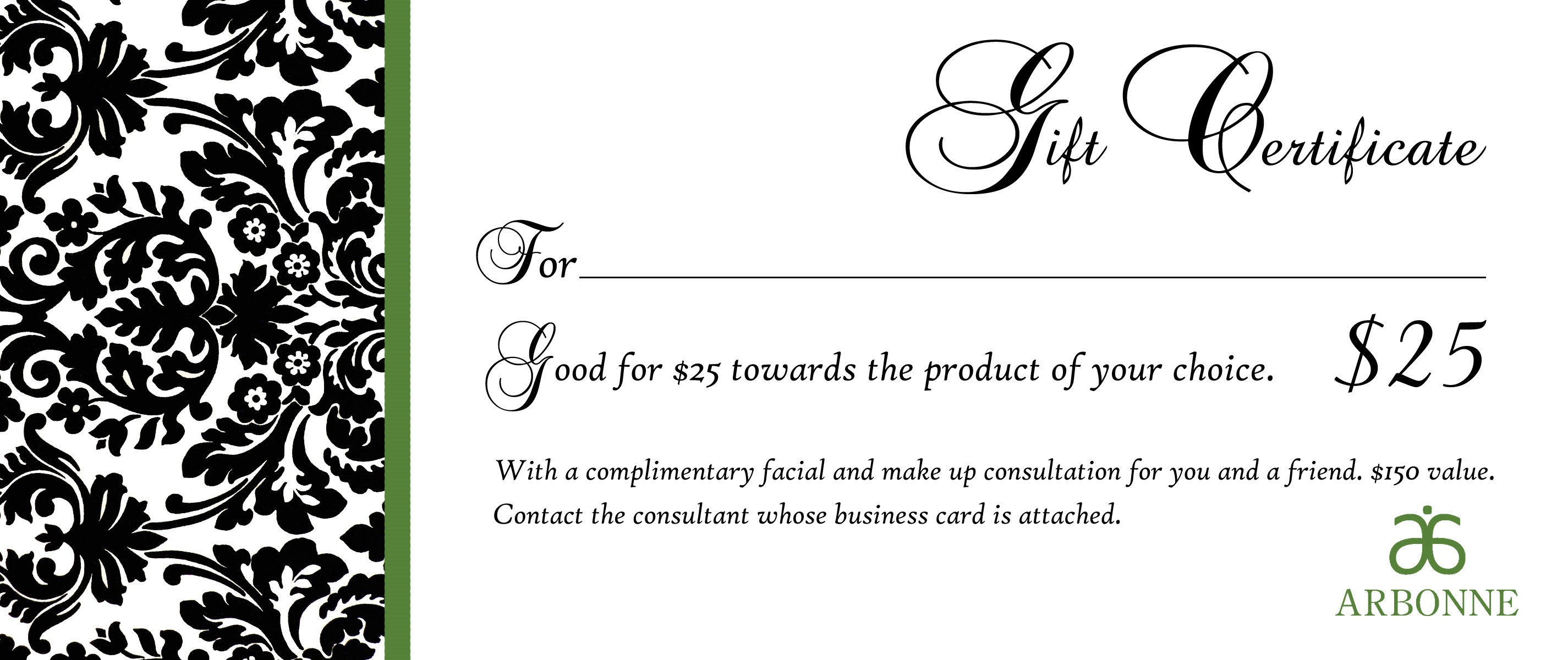 gift certificate template from company