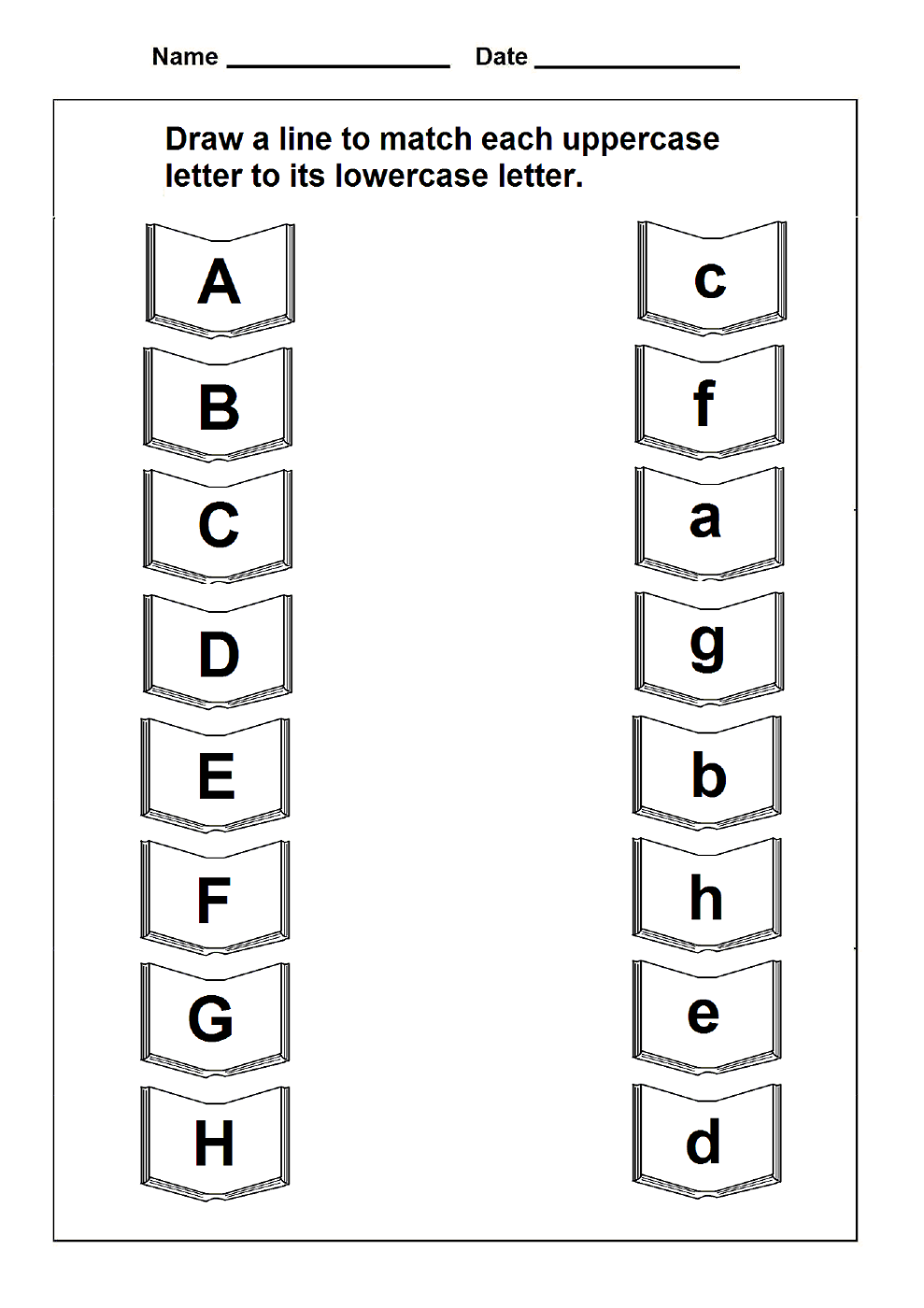 lowercase letter worksheets matching