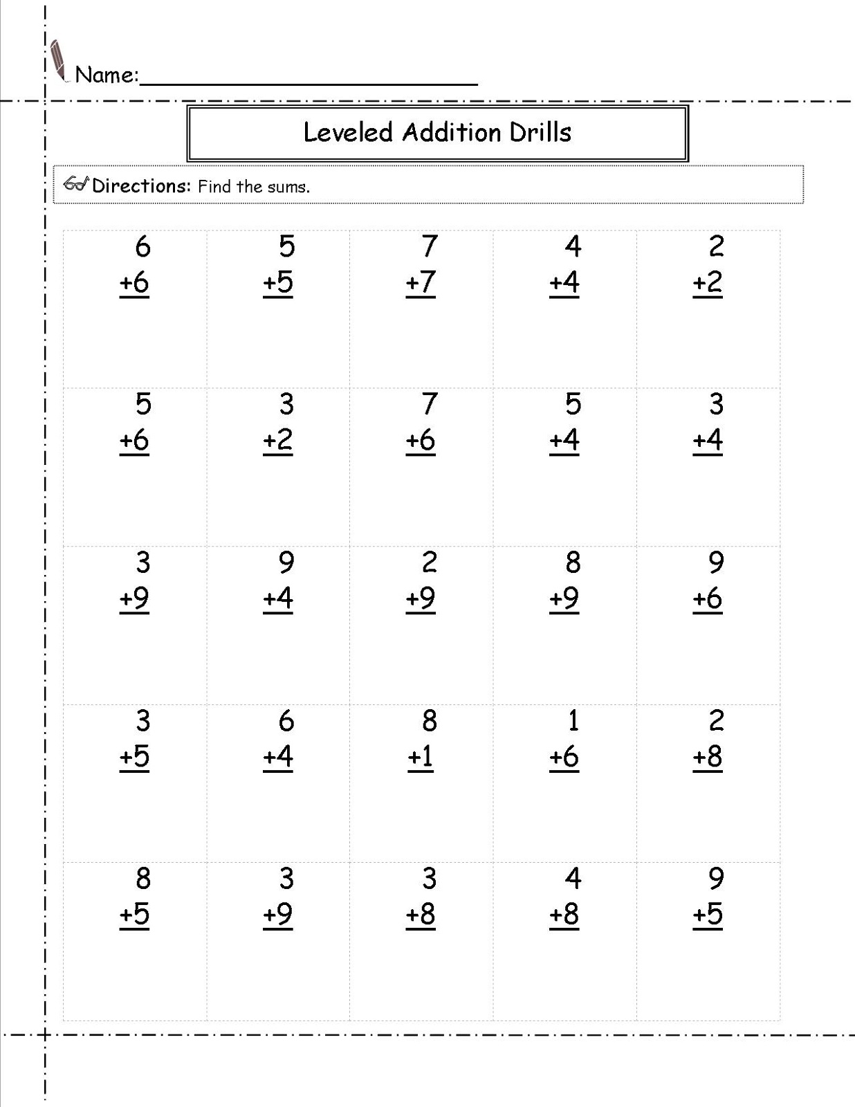 math worksheets for grade 1 addition