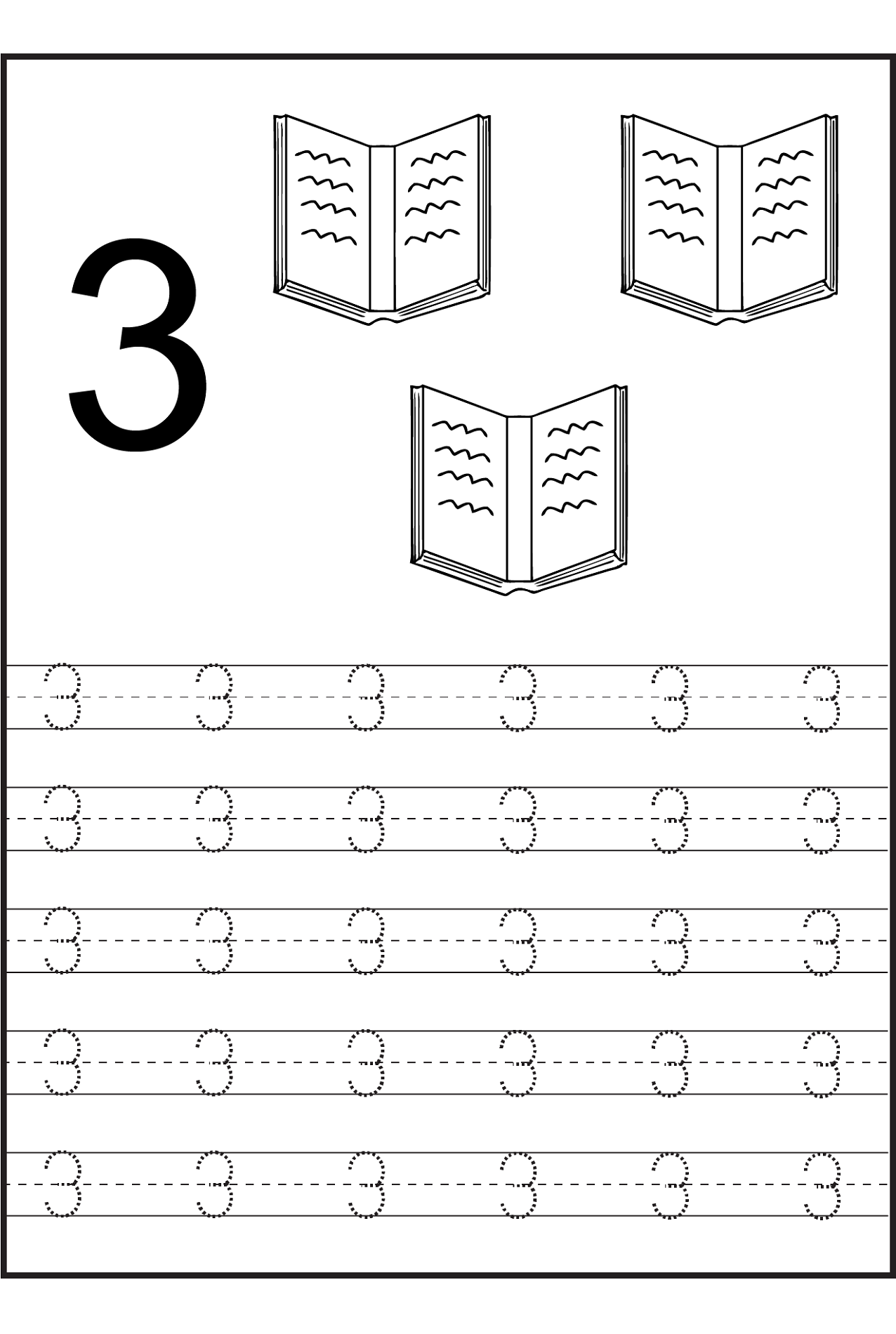 Numbers For 3 Year Olds Worksheets