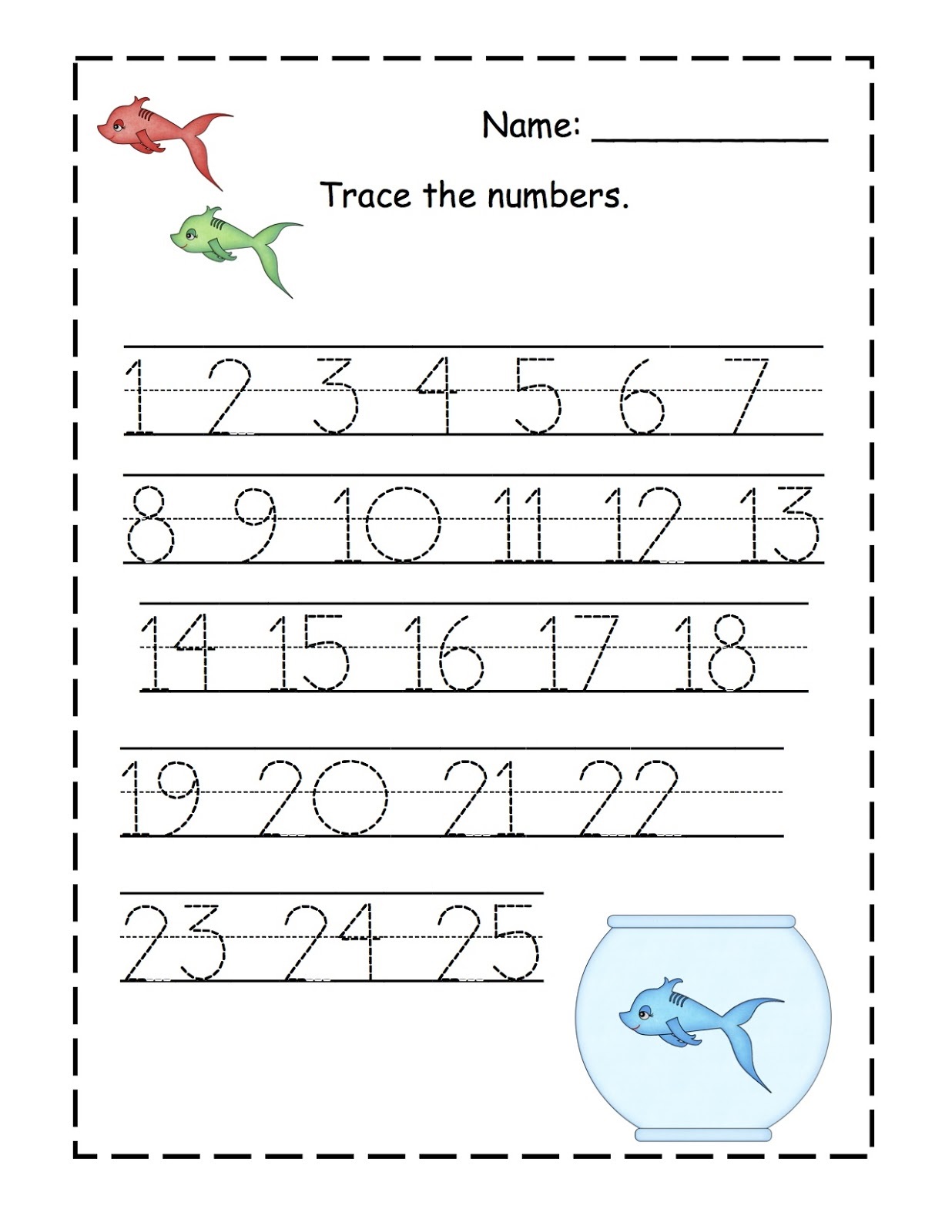 number trace worksheets practice