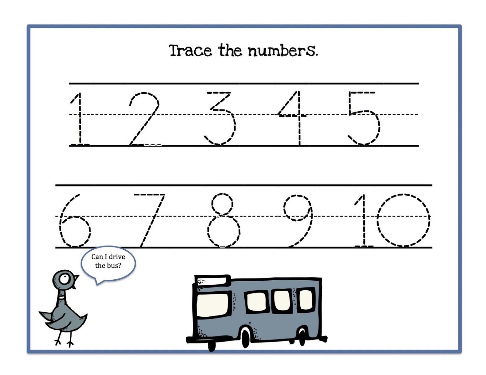 number trace worksheets to learn