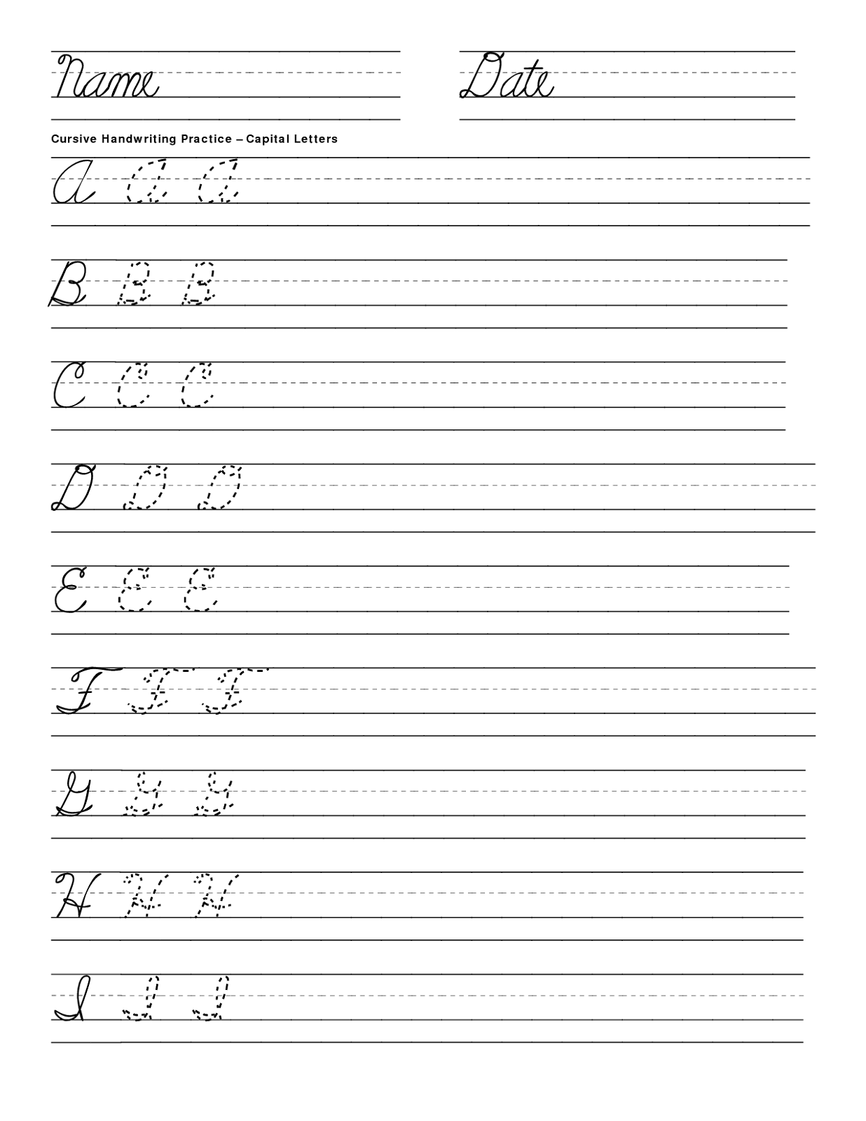 penmanship worksheets cursive