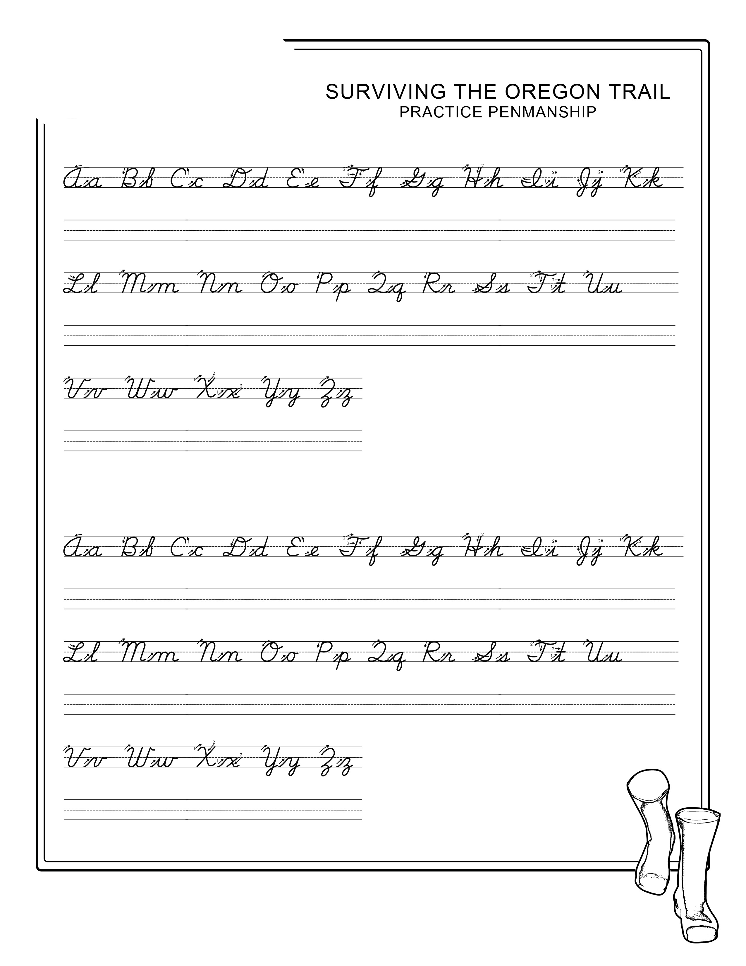 penmanship worksheets tracing