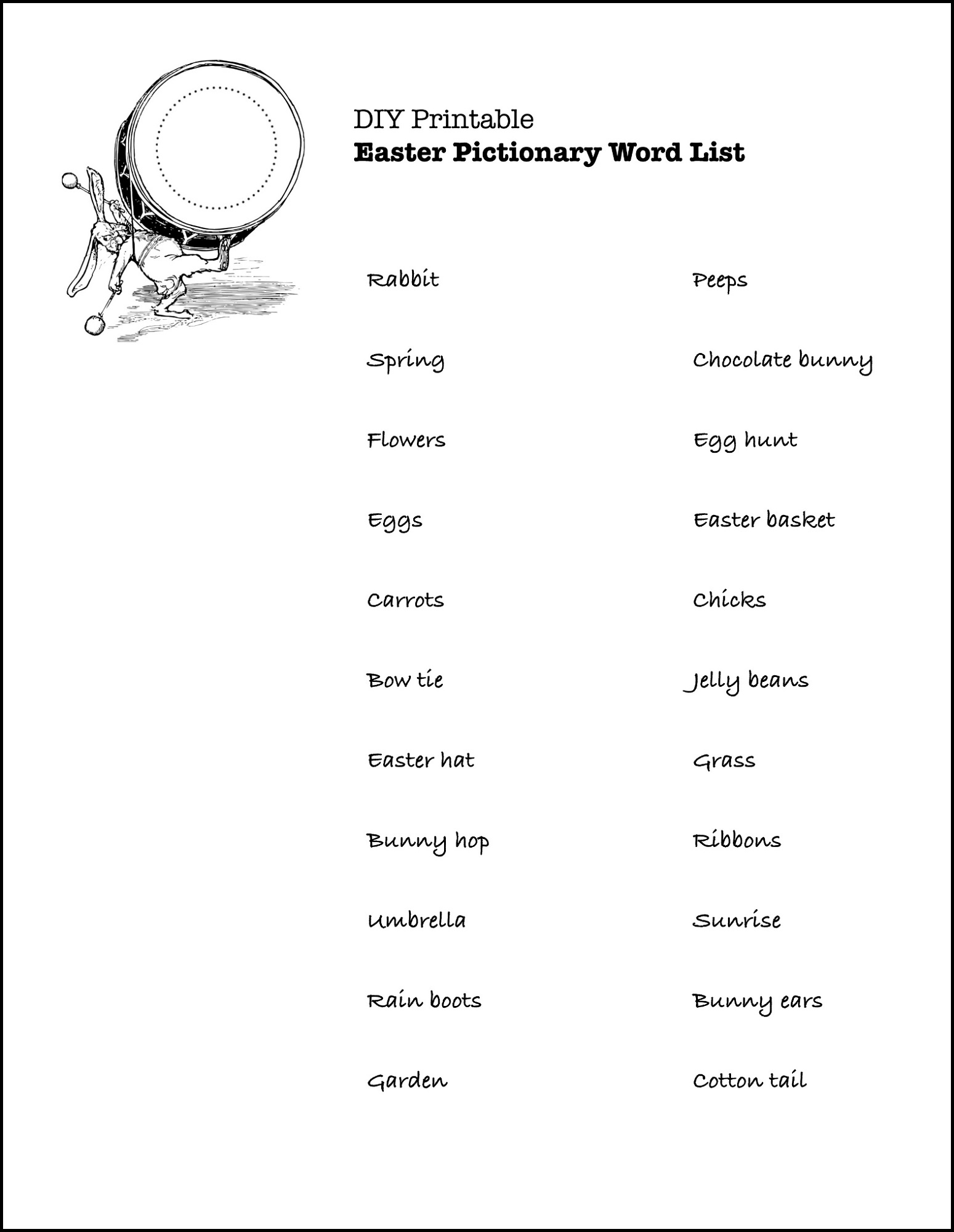 Pictionary Words For Kids Activity Shelter