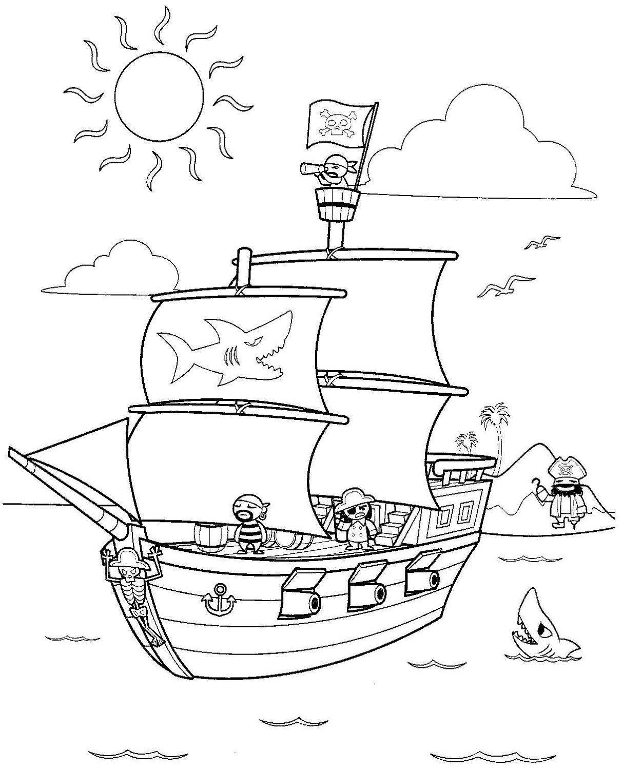 pirate ship pictures for kids coloring