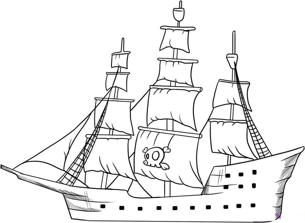 pirate ship pictures for kids draw